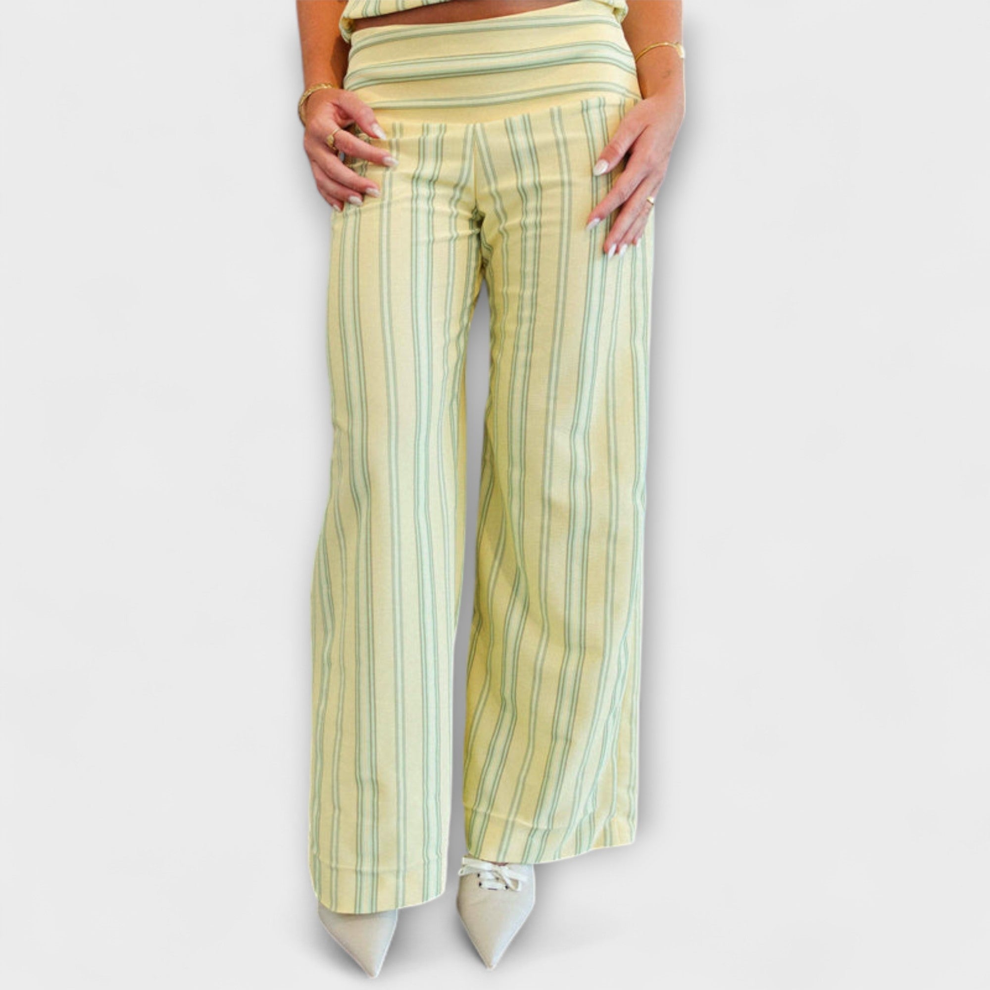 Anastasia - Conjunto de pantalones a rayas clásico