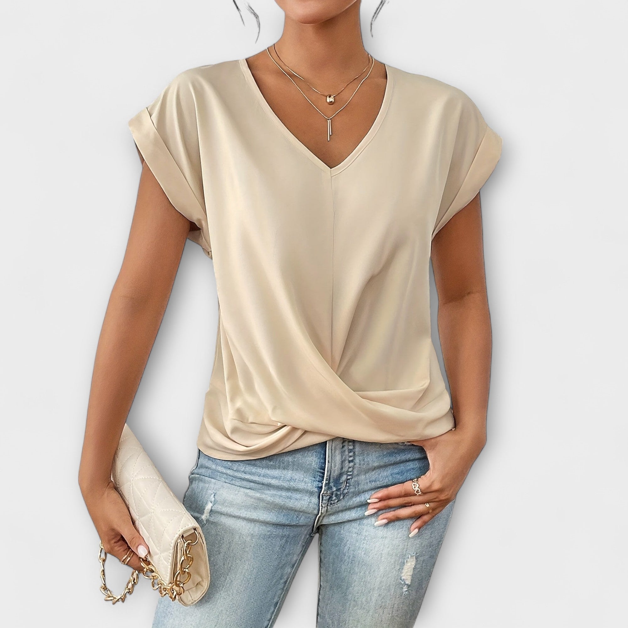 Eloise - Top de escote en V con detalle de botón