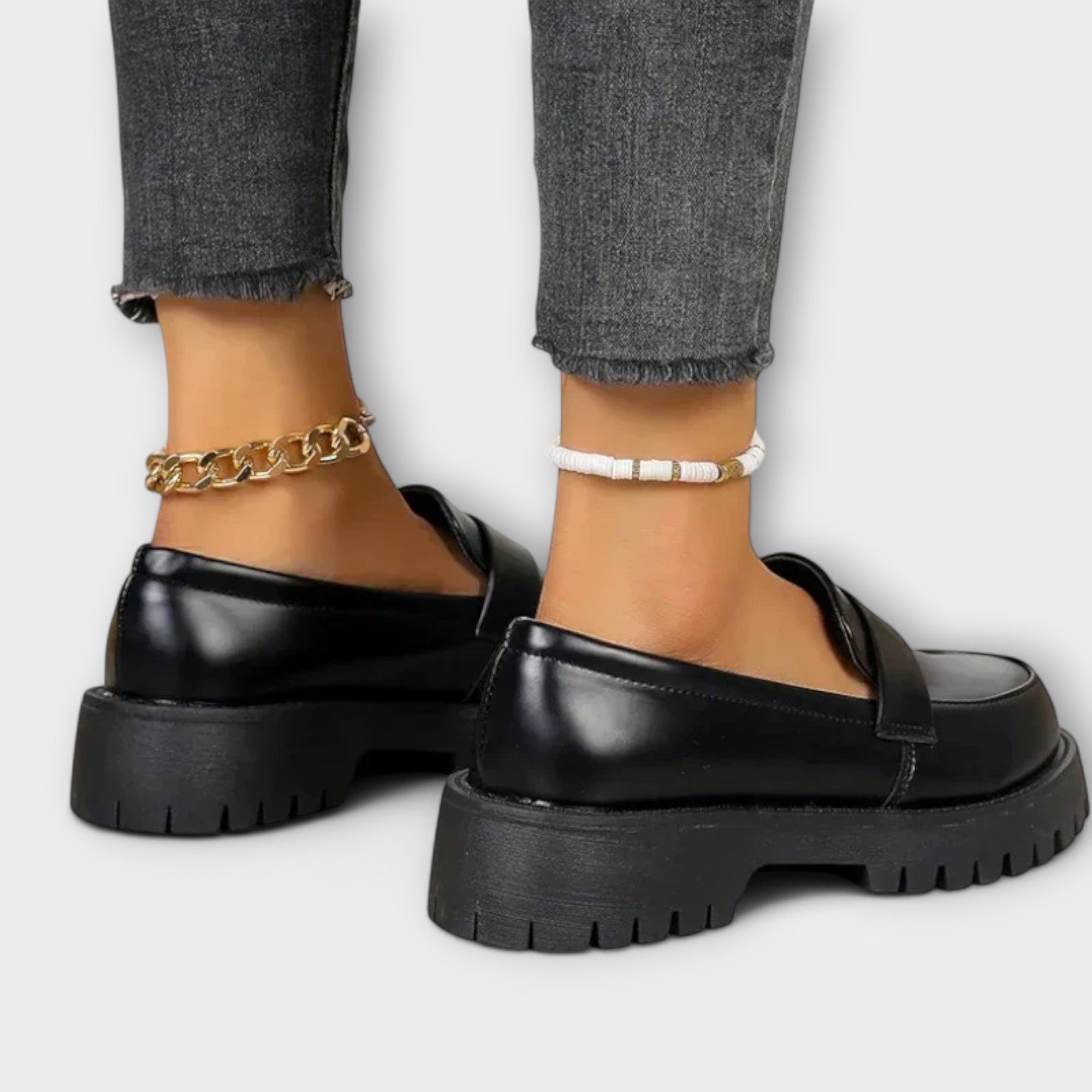 Mocasines para damas con diseño y cuñas de satén