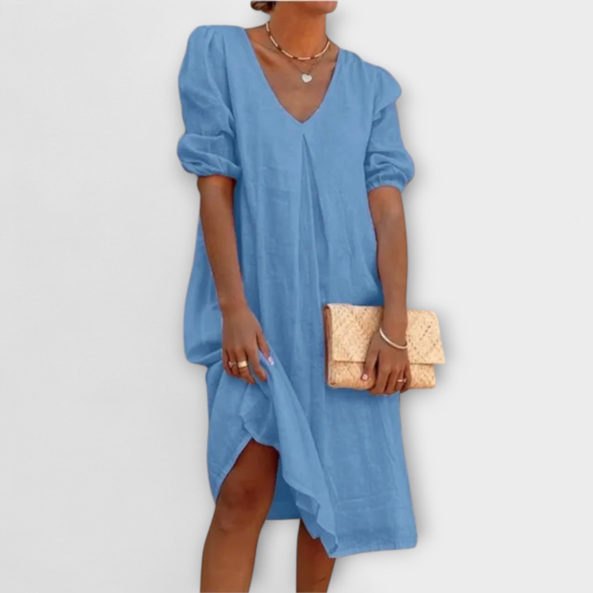 Fanny - Elegante vestido de verano con detalles de ganchillo