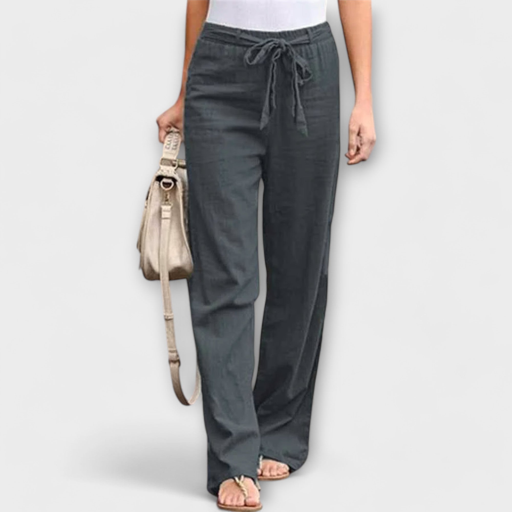 Loreen - Pantalones de lino ligeros
