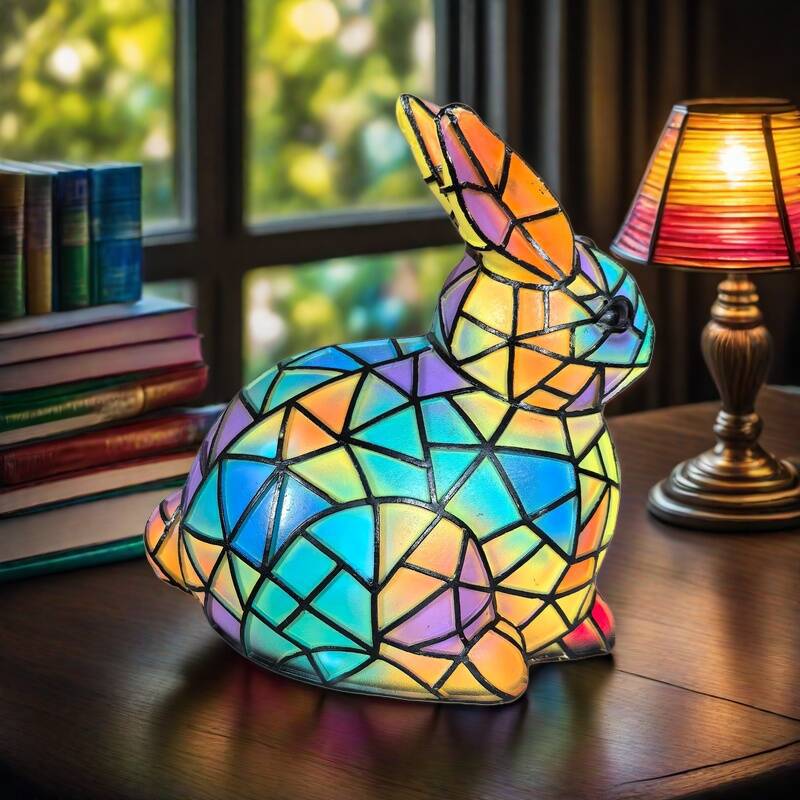 Lapinou – Lámpara de conejo de vidrio colorido mágico