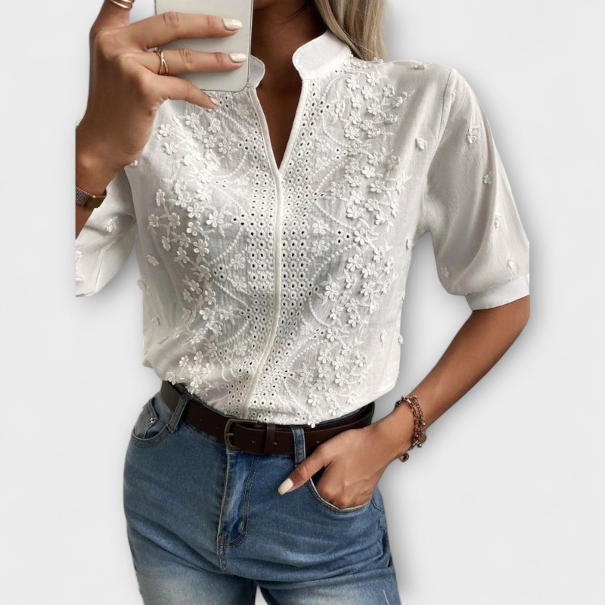 Élise - Blusa Mila con exquisita bordado