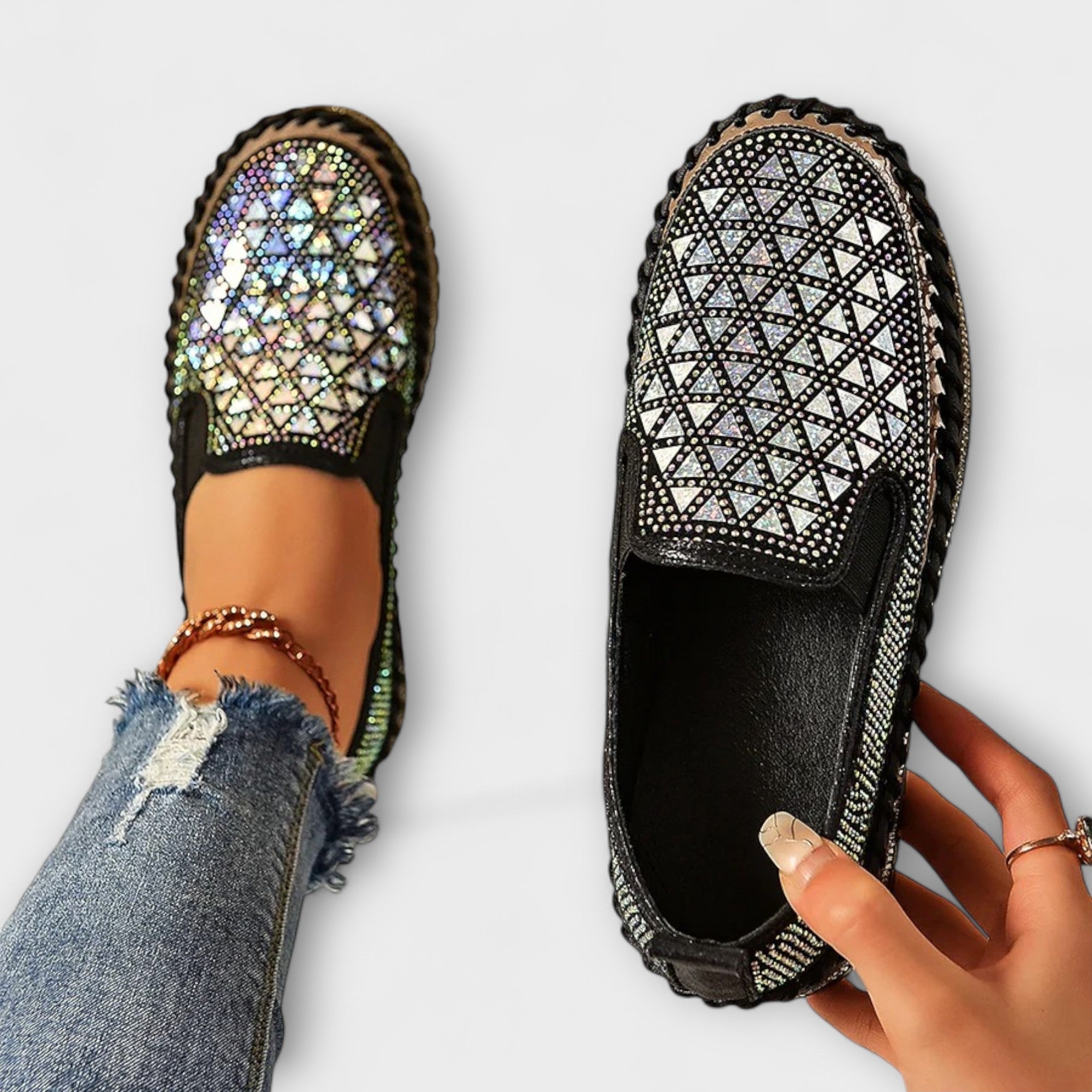 Vada – Zapatillas Embellecidas con Rhinestones