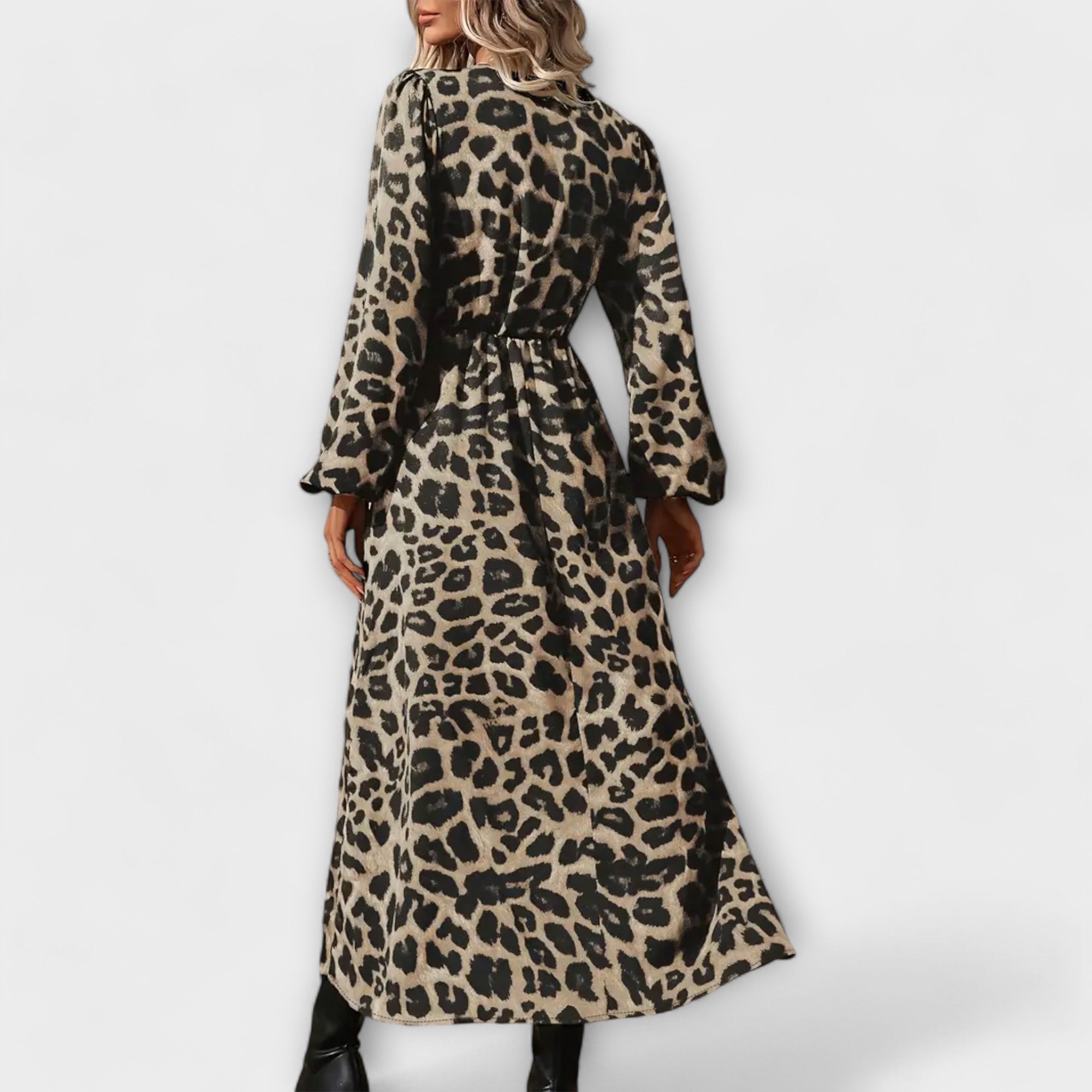 Natalie - Vestido elegante con estampado de leopardo