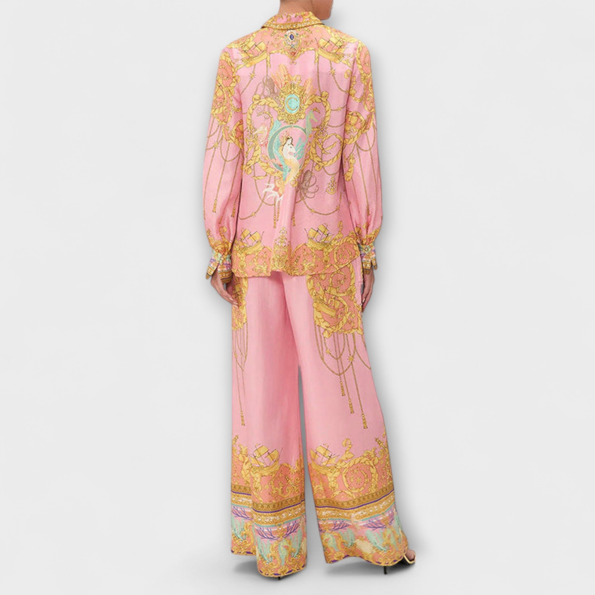 Sage - Conjunto de Camisa Relajada de Sirena y Pantalones de Cintura Elástica
