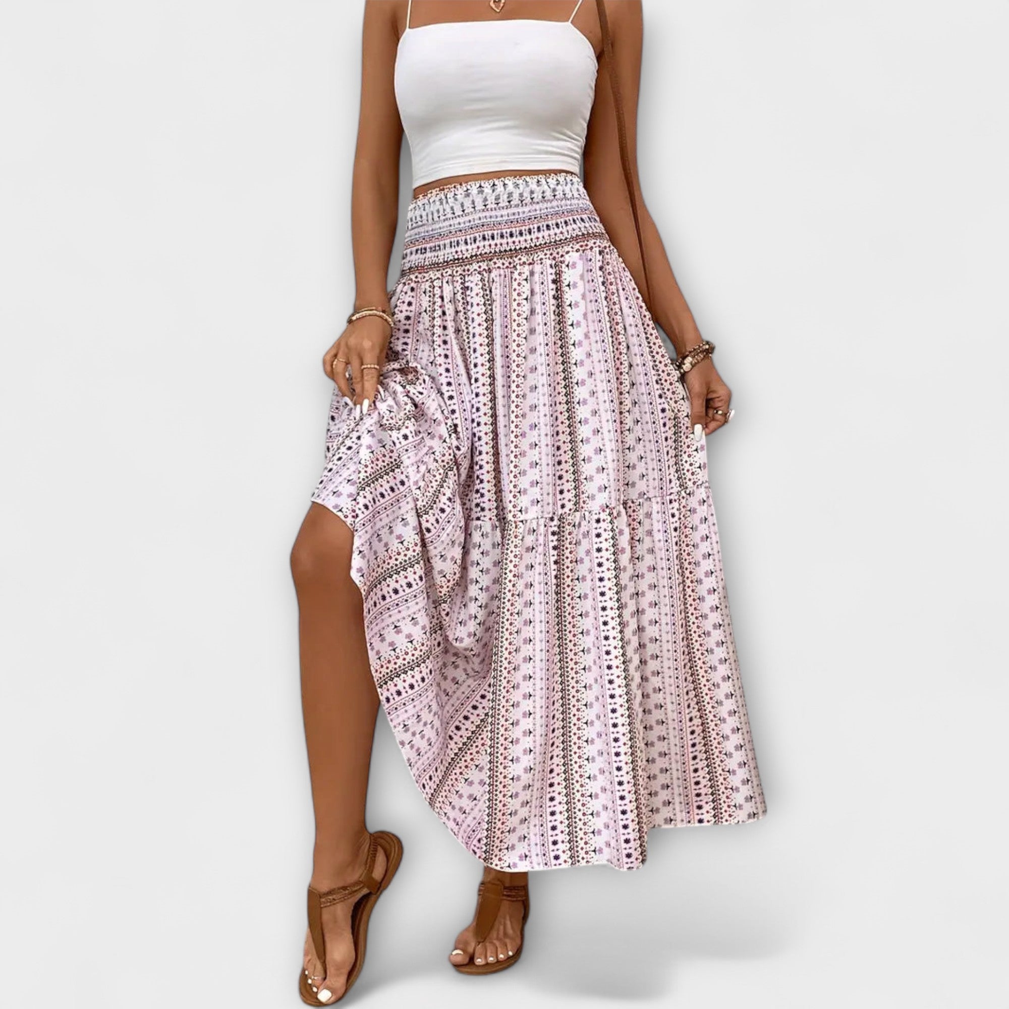 Falda fluida con estampado