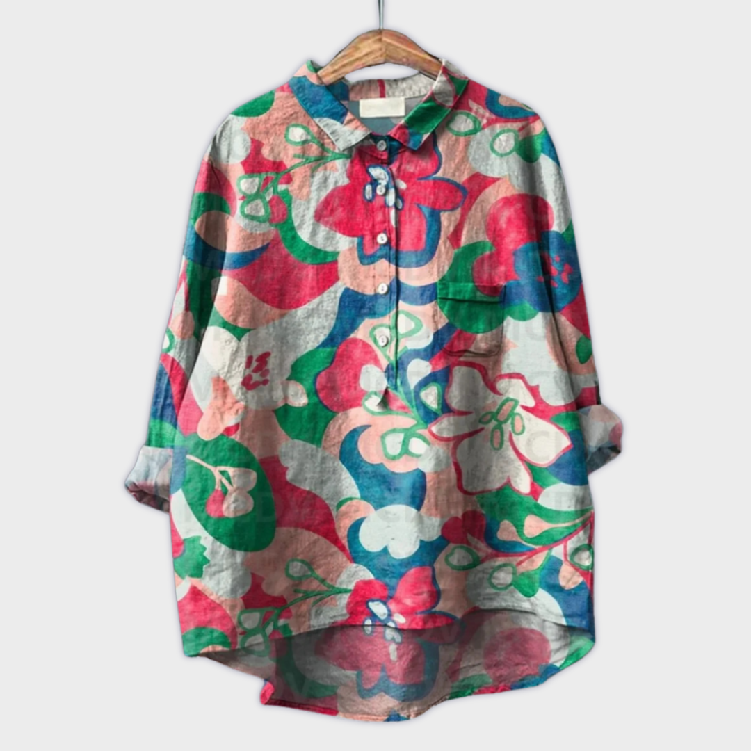 Magdalena - Blusa de mujer hecha a mano con diseño floral