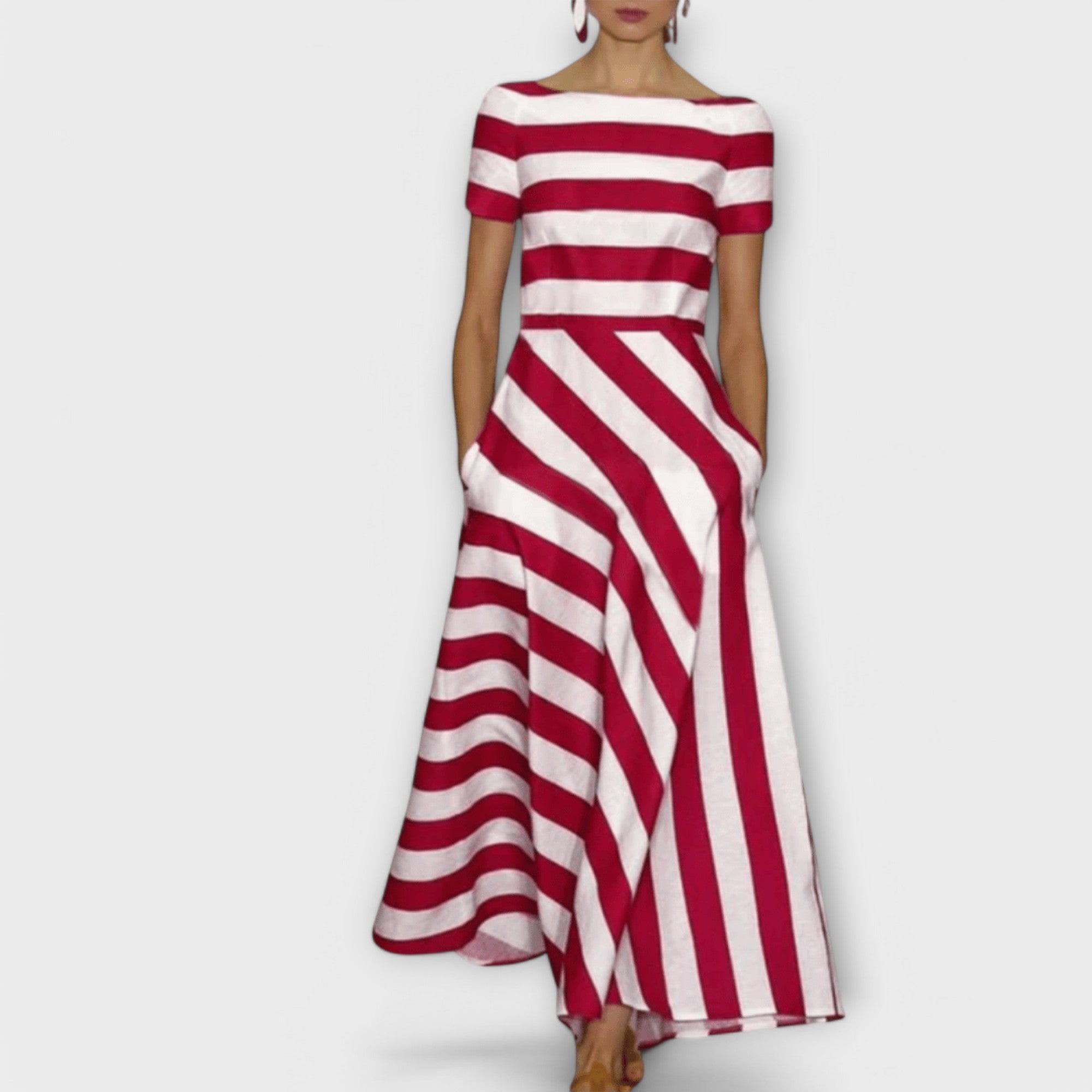 Janell - vestido maxi a rayas