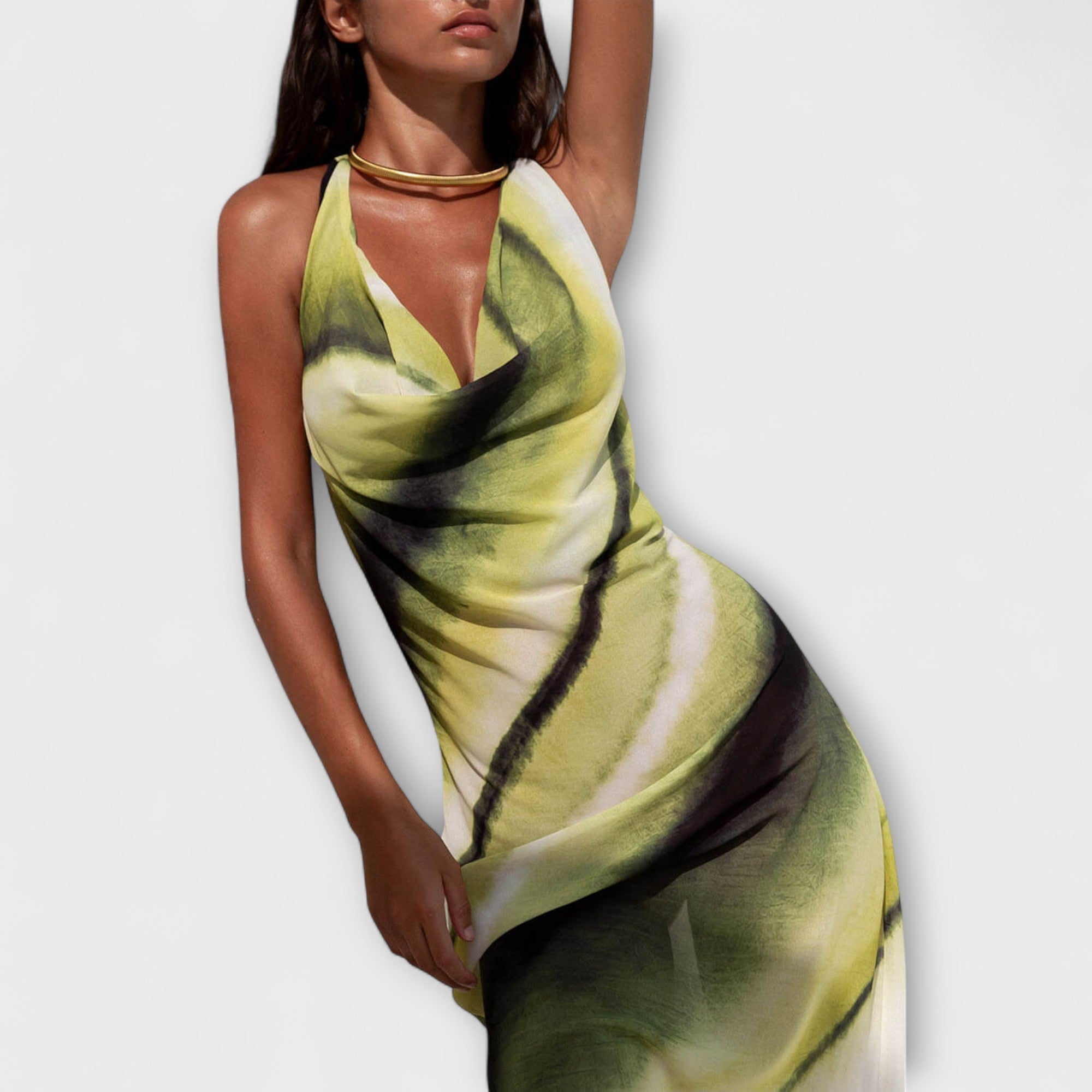 Vestido Maxi Clásico Tie-Dye con Gradiente