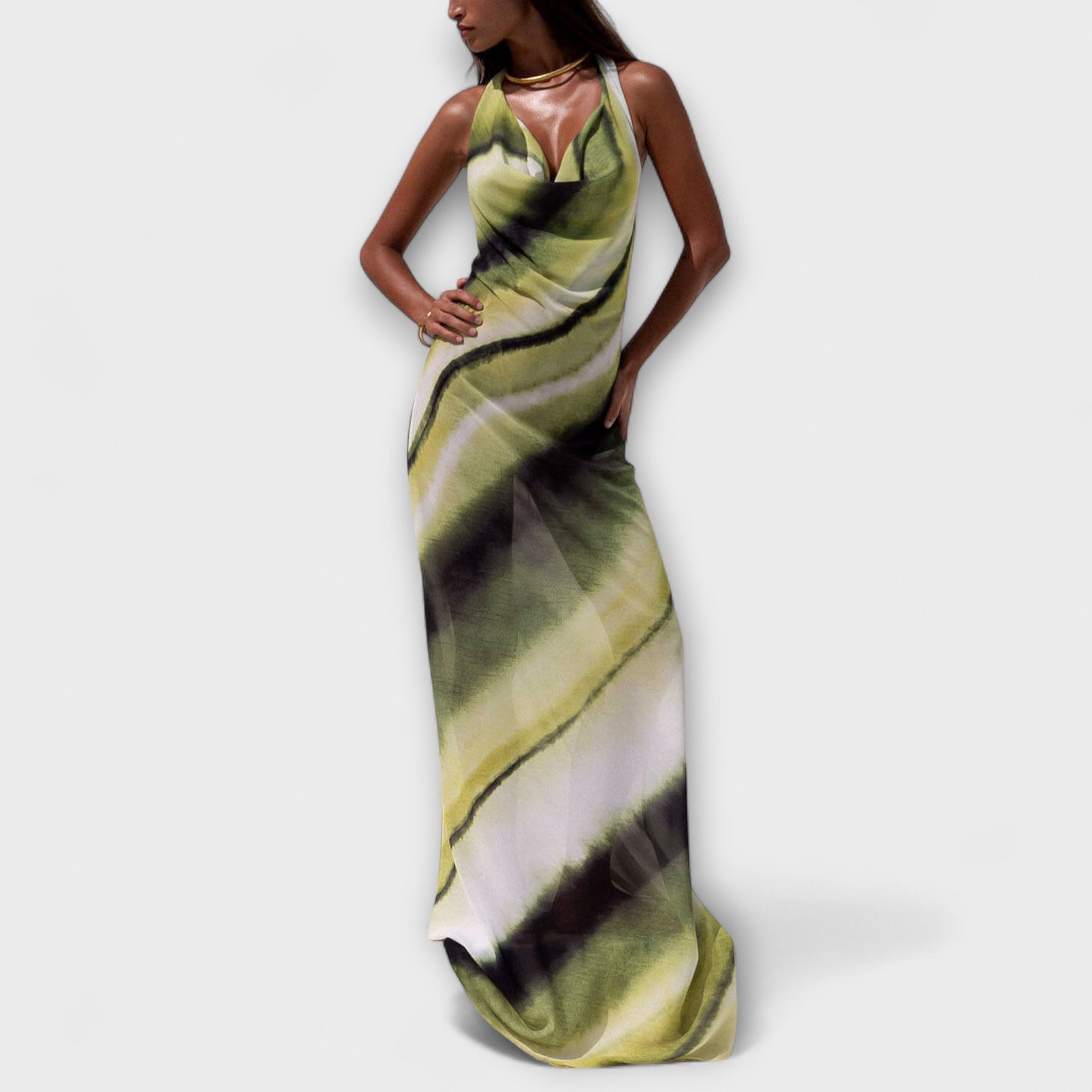 Vestido Maxi Clásico Tie-Dye con Gradiente