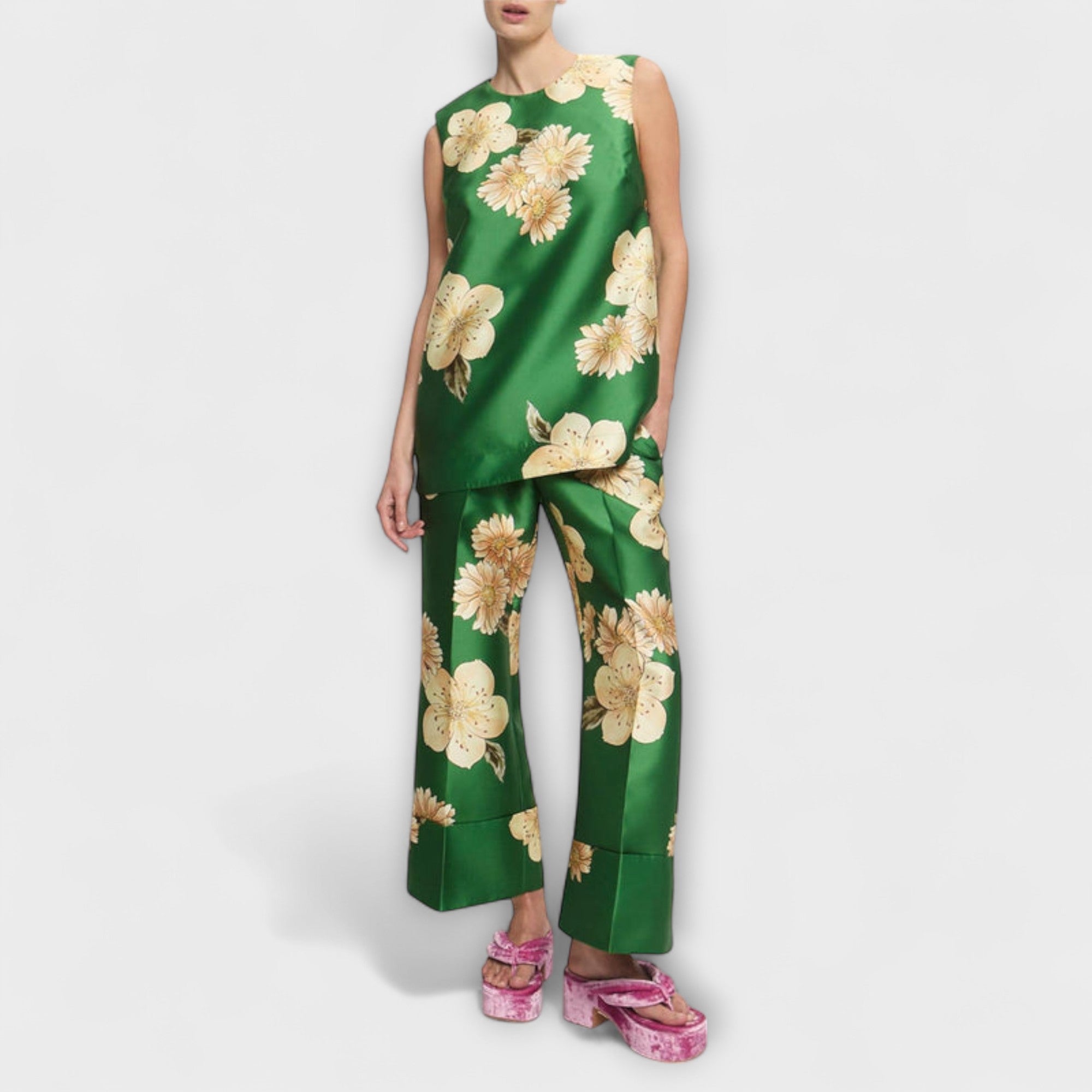 Clea - Conjunto de Pantalones Sin Mangas Sage