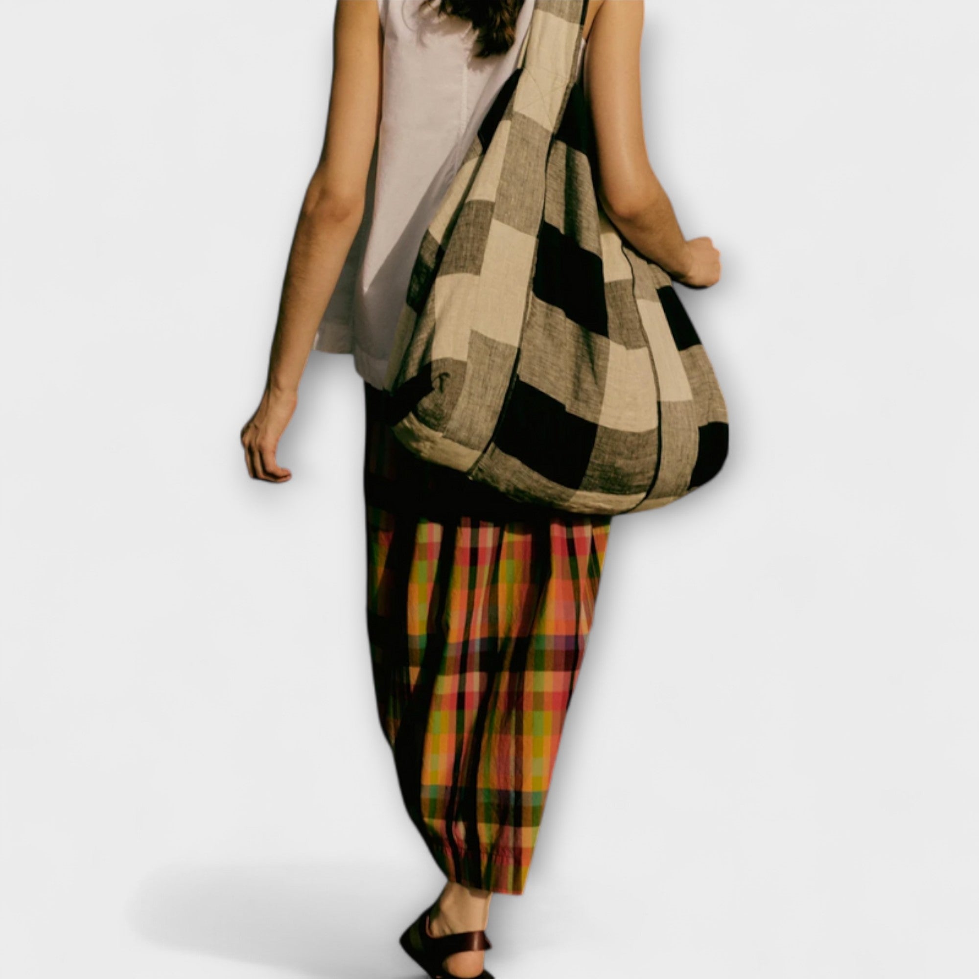 Emilia - Falda plisada a rayas multicolores