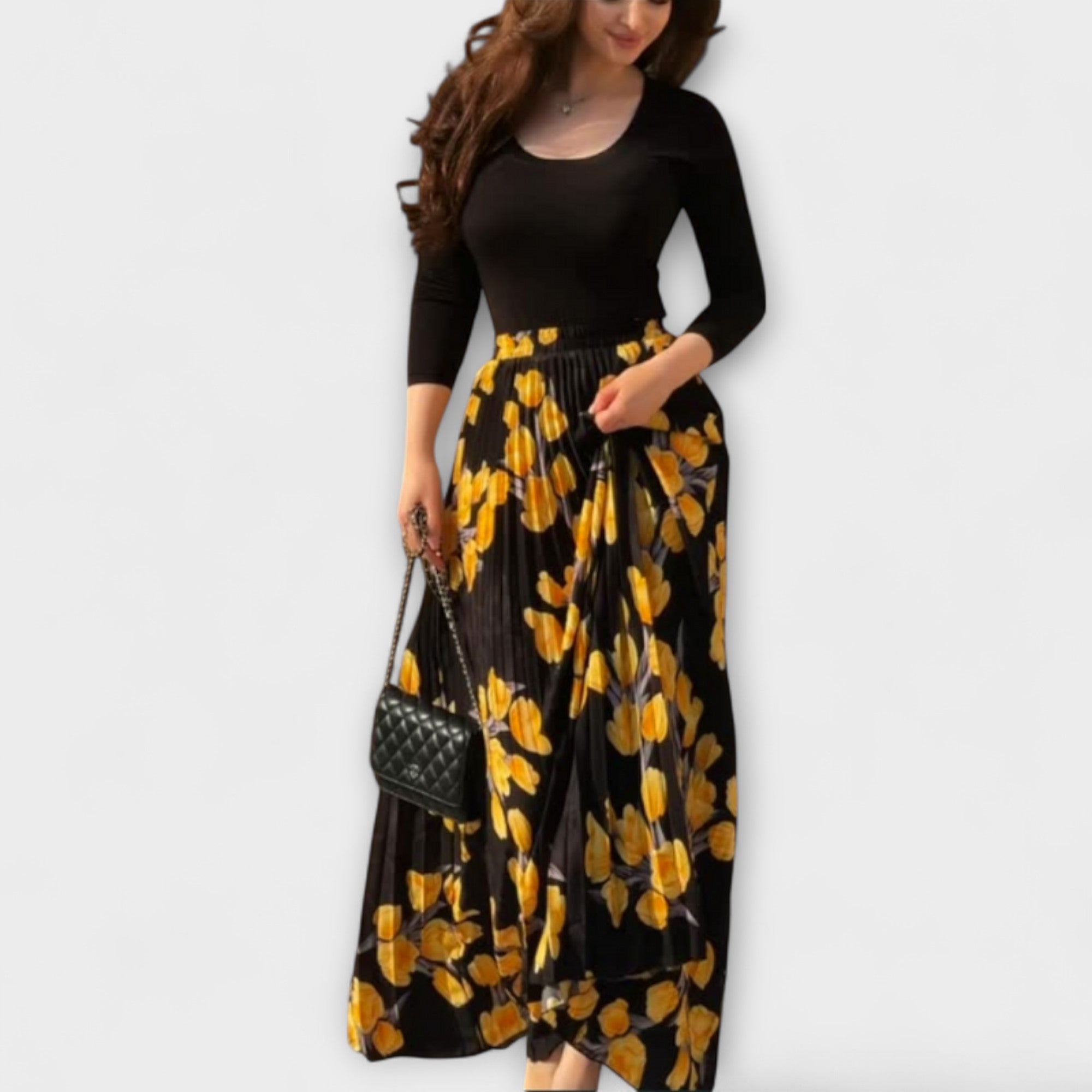 Violette - Conjunto de falda plisada y top