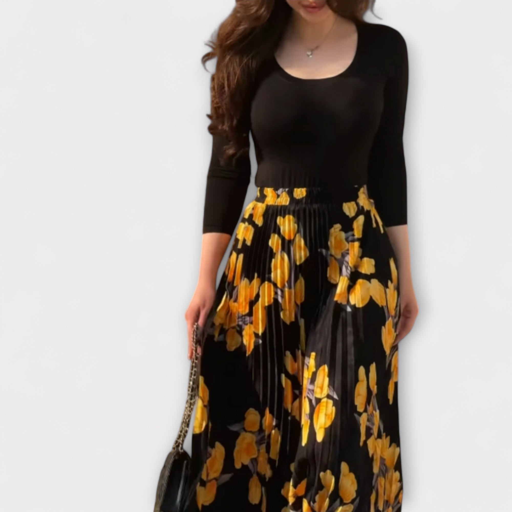 Violette - Conjunto de falda plisada y top