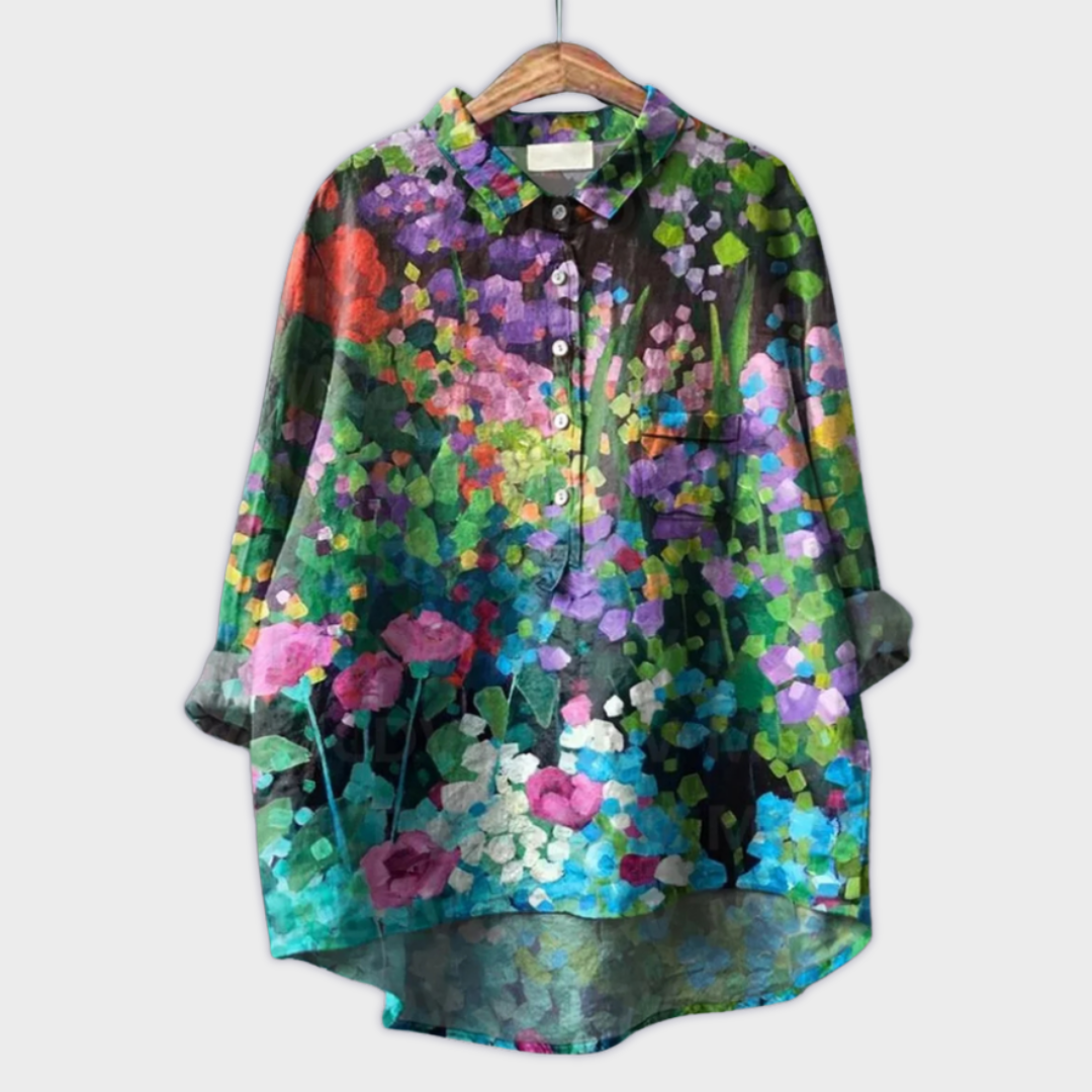 Magdalena - Blusa de mujer hecha a mano con diseño floral