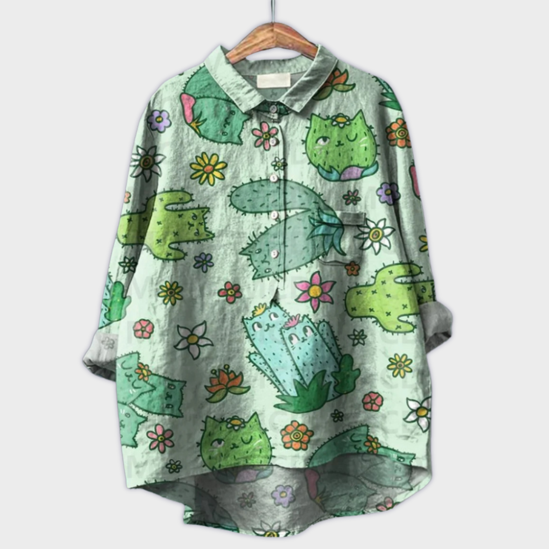 Magdalena - Blusa de mujer hecha a mano con diseño floral