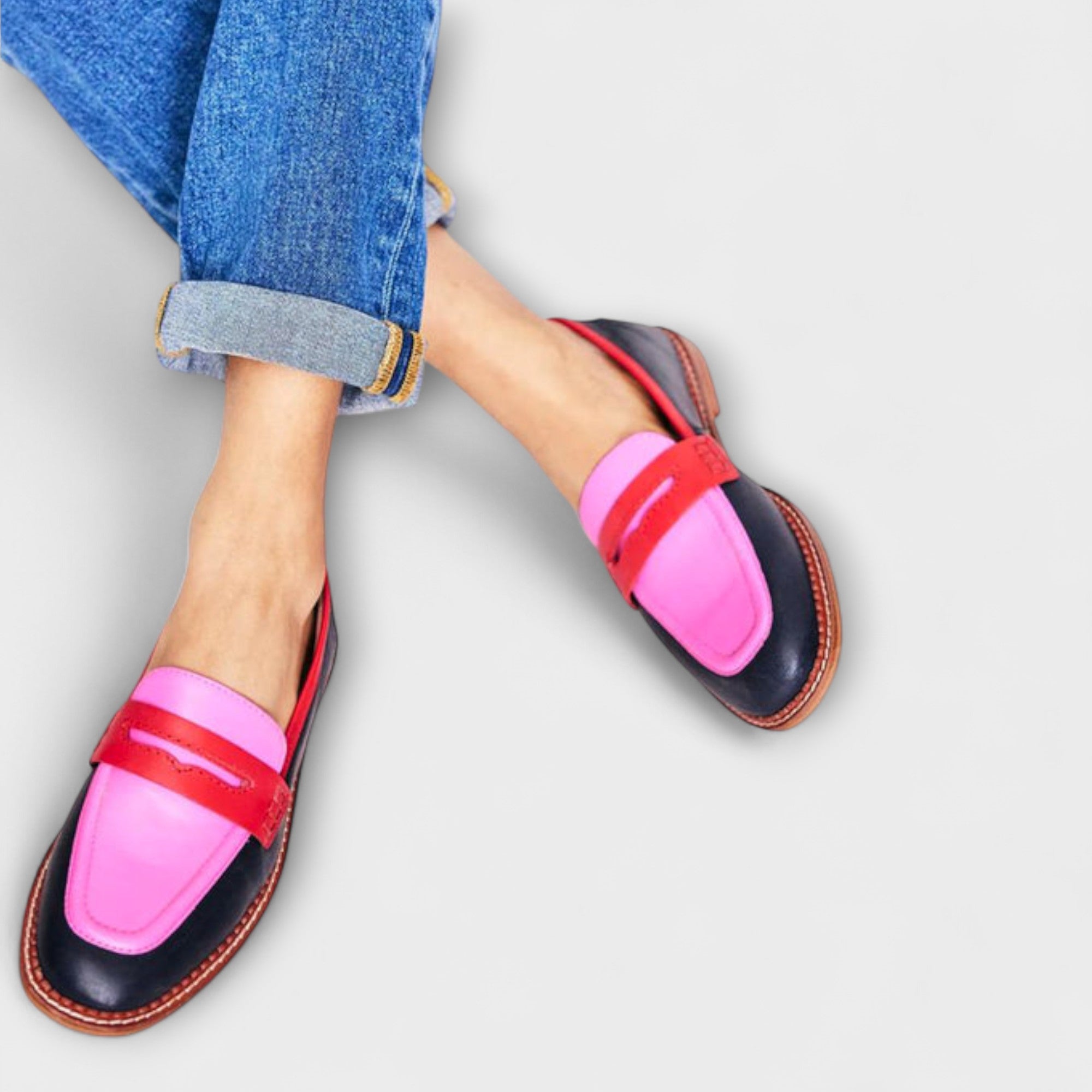 Briar – Zapatillas de Punta Redonda con Colores Contrastantes