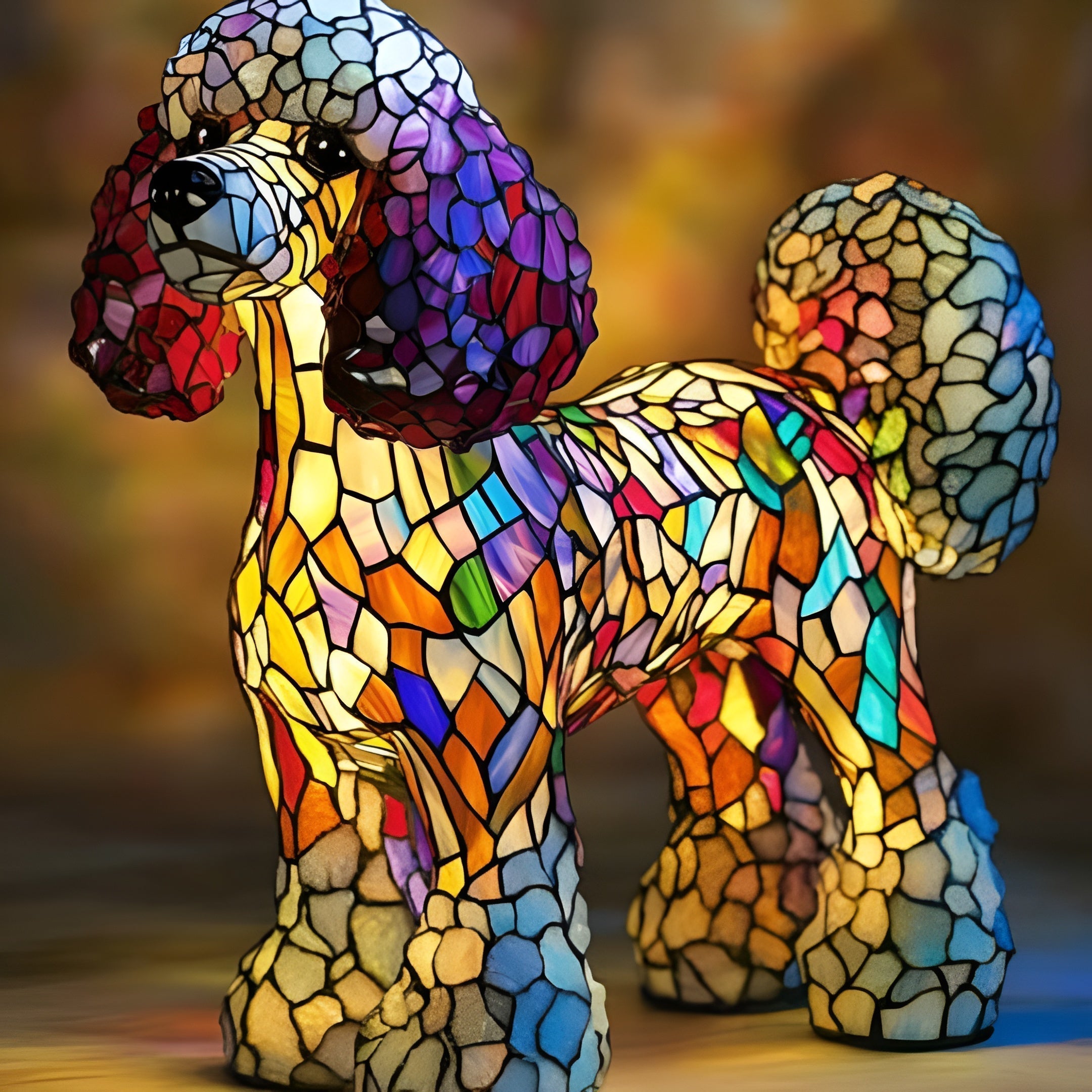 Pépette – Lámpara mágica para perros de vidrio colorido