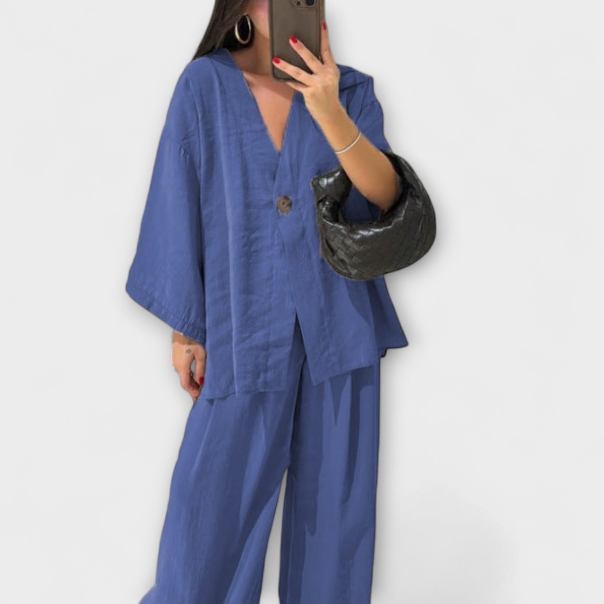 Jacqueline - Conjunto Casual con Top de Escote en V y Pantalones