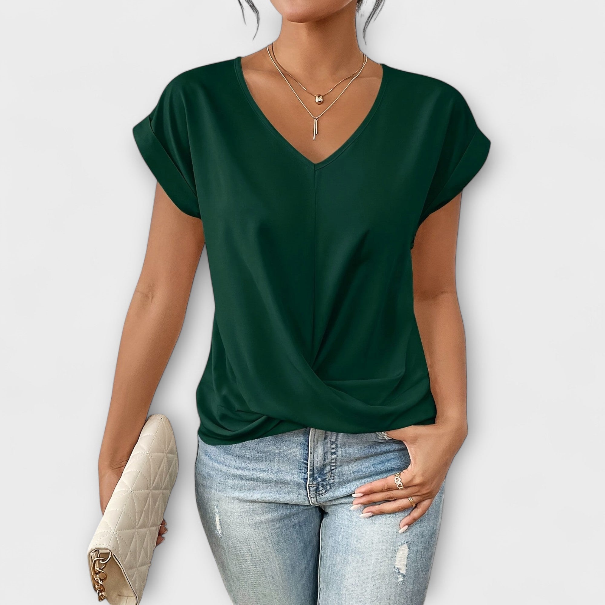 Eloise - Top de escote en V con detalle de botón