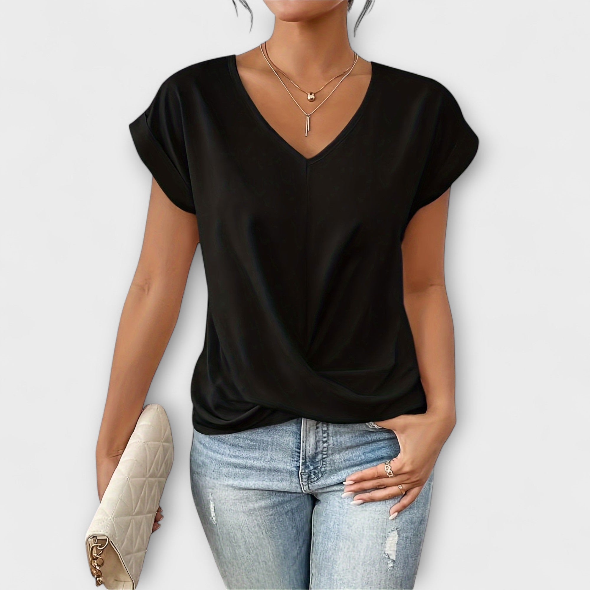 Eloise - Top de escote en V con detalle de botón