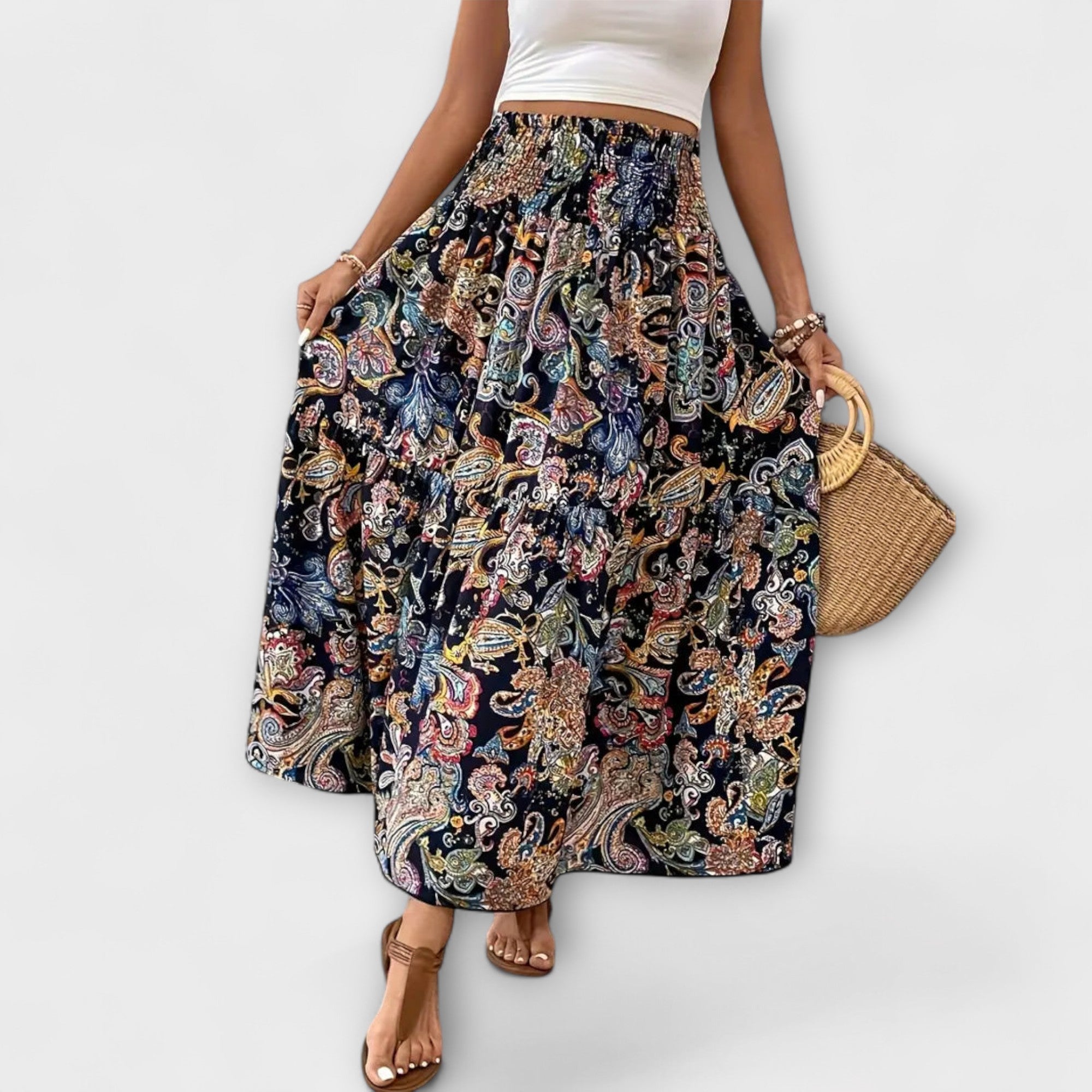 Falda fluida con estampado
