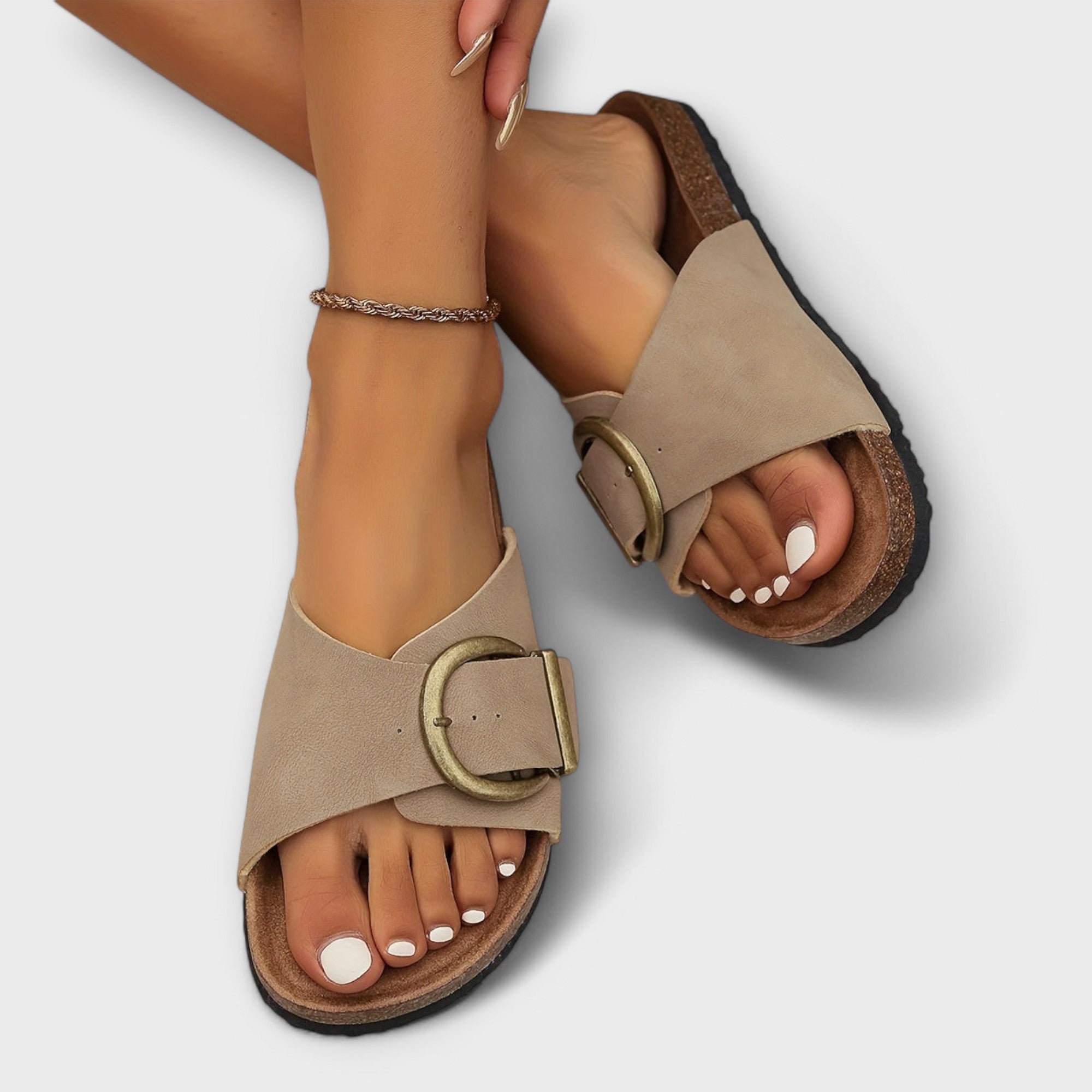 Margie - Sandalias de corcho para mujer con diseño