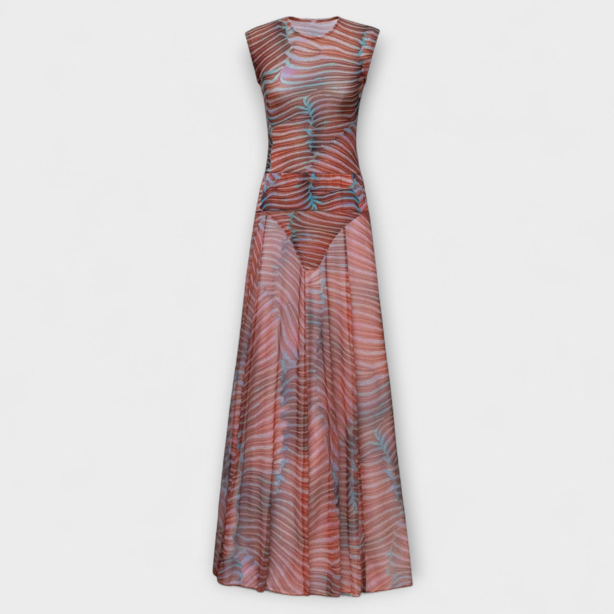 Phoenix - Body de Malla con Ondas Brillantes