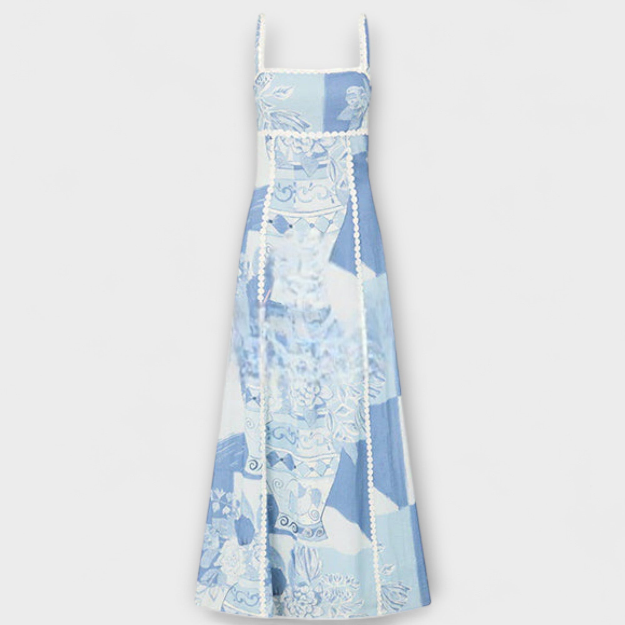 Terazza Ric Rac - Vestido Maxivolante de Lino