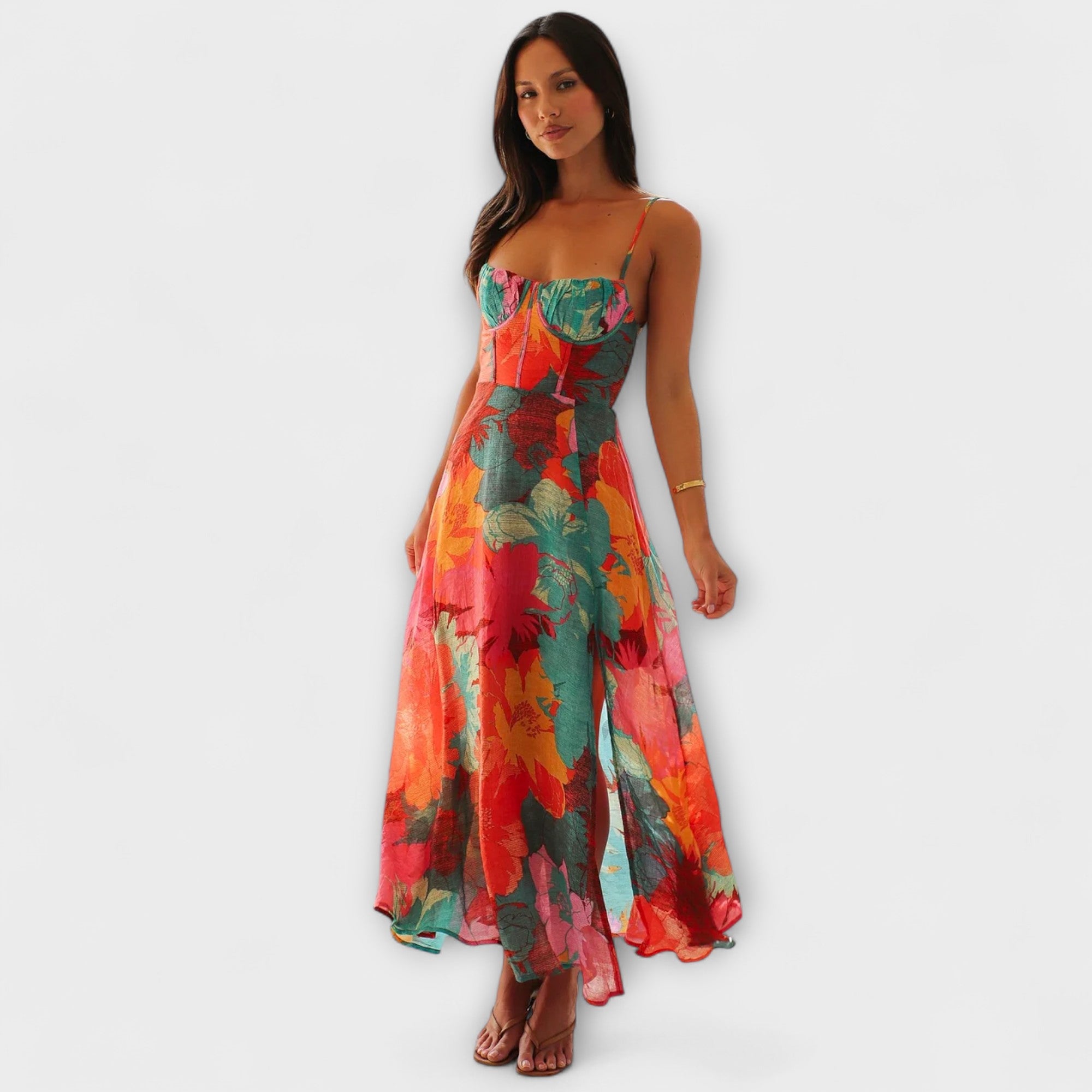 Audrey - Vestido de tirantes con estampado floral para mujeres - Elegante y Seductor