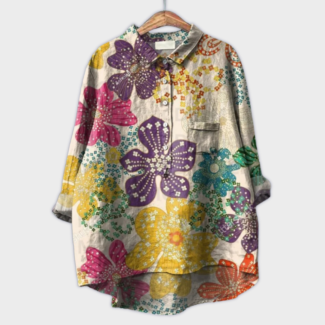 Magdalena - Blusa de mujer hecha a mano con diseño floral