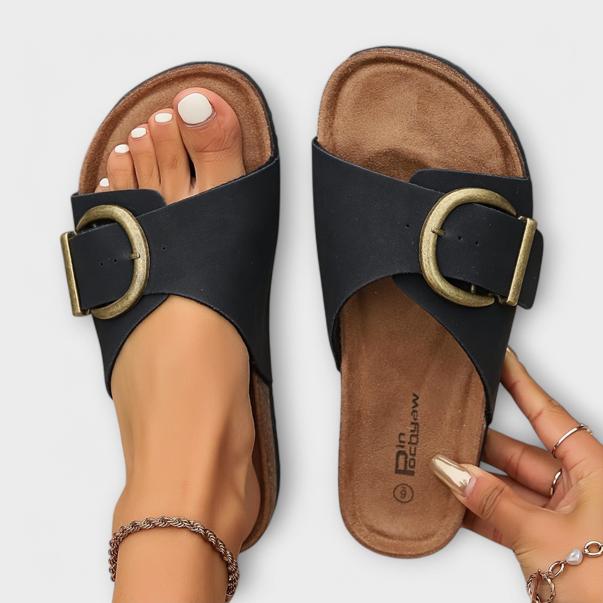 Margie - Sandalias de corcho para mujer con diseño