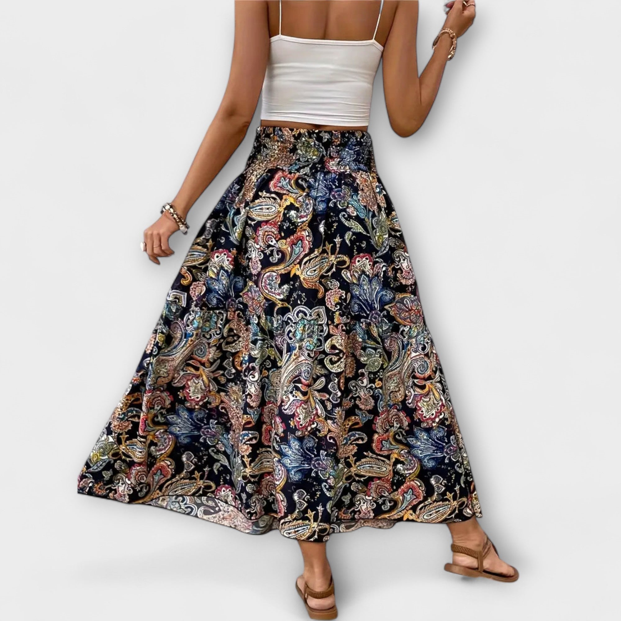Falda fluida con estampado