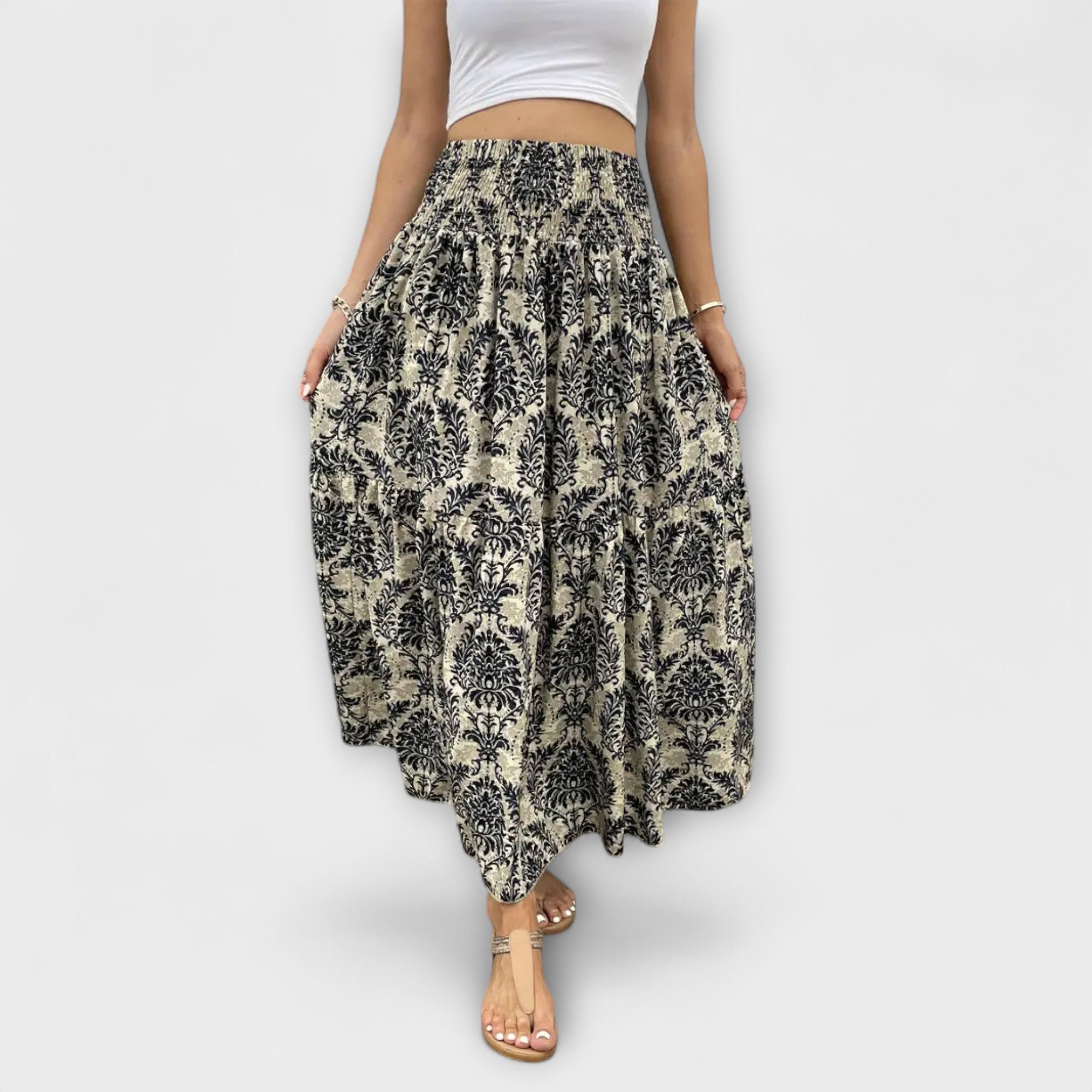 Falda fluida con estampado