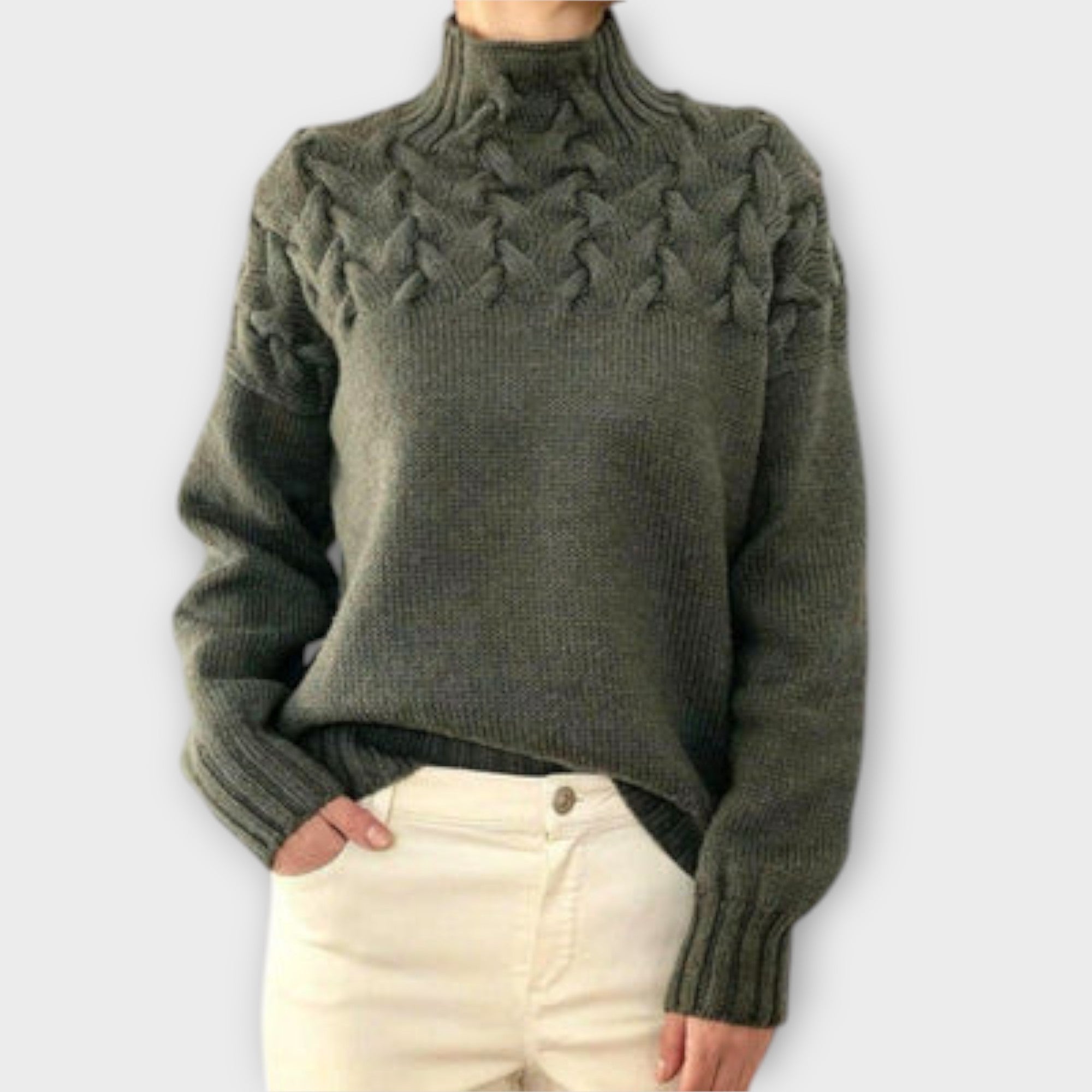 Eva - Suéter de mujer con detalle de trenzado