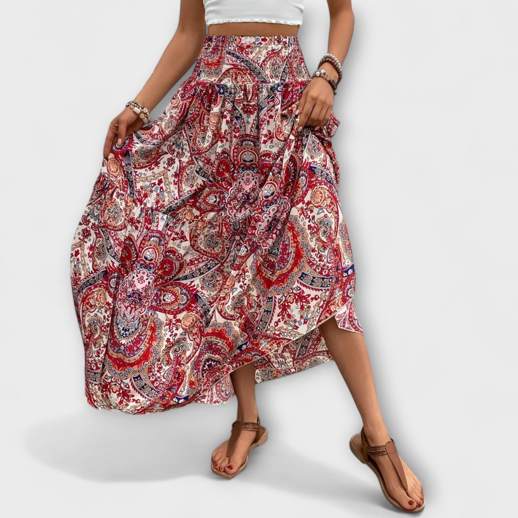 Falda fluida con estampado