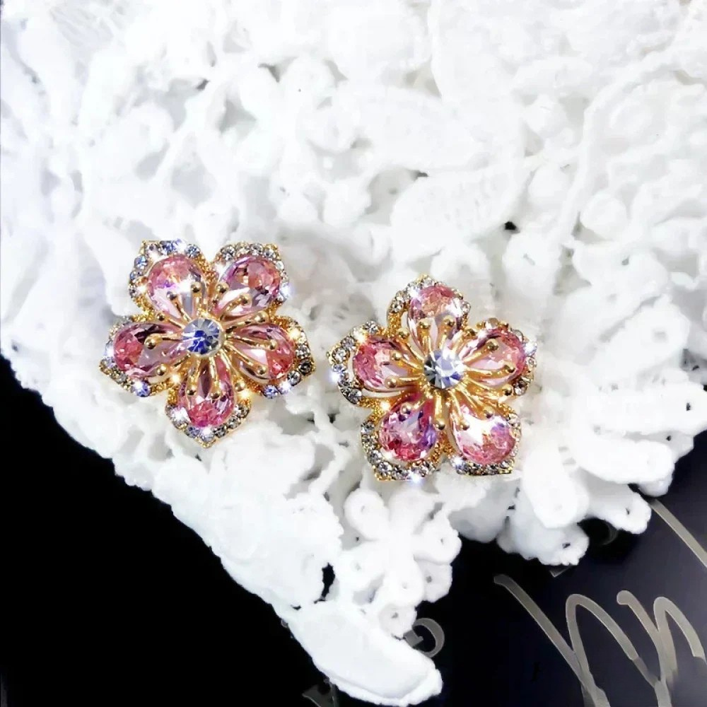 Pendientes de plata de ley con zirconitas de colores