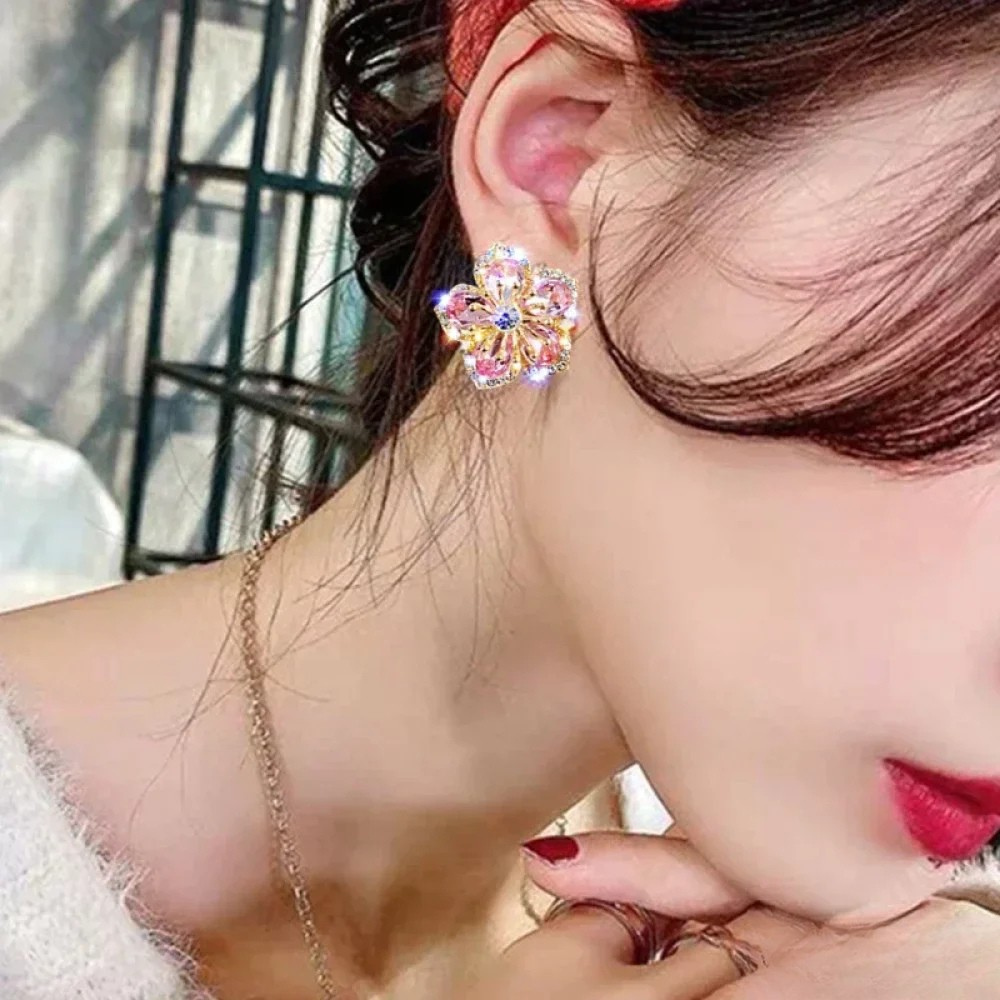 Pendientes de plata de ley con zirconitas de colores