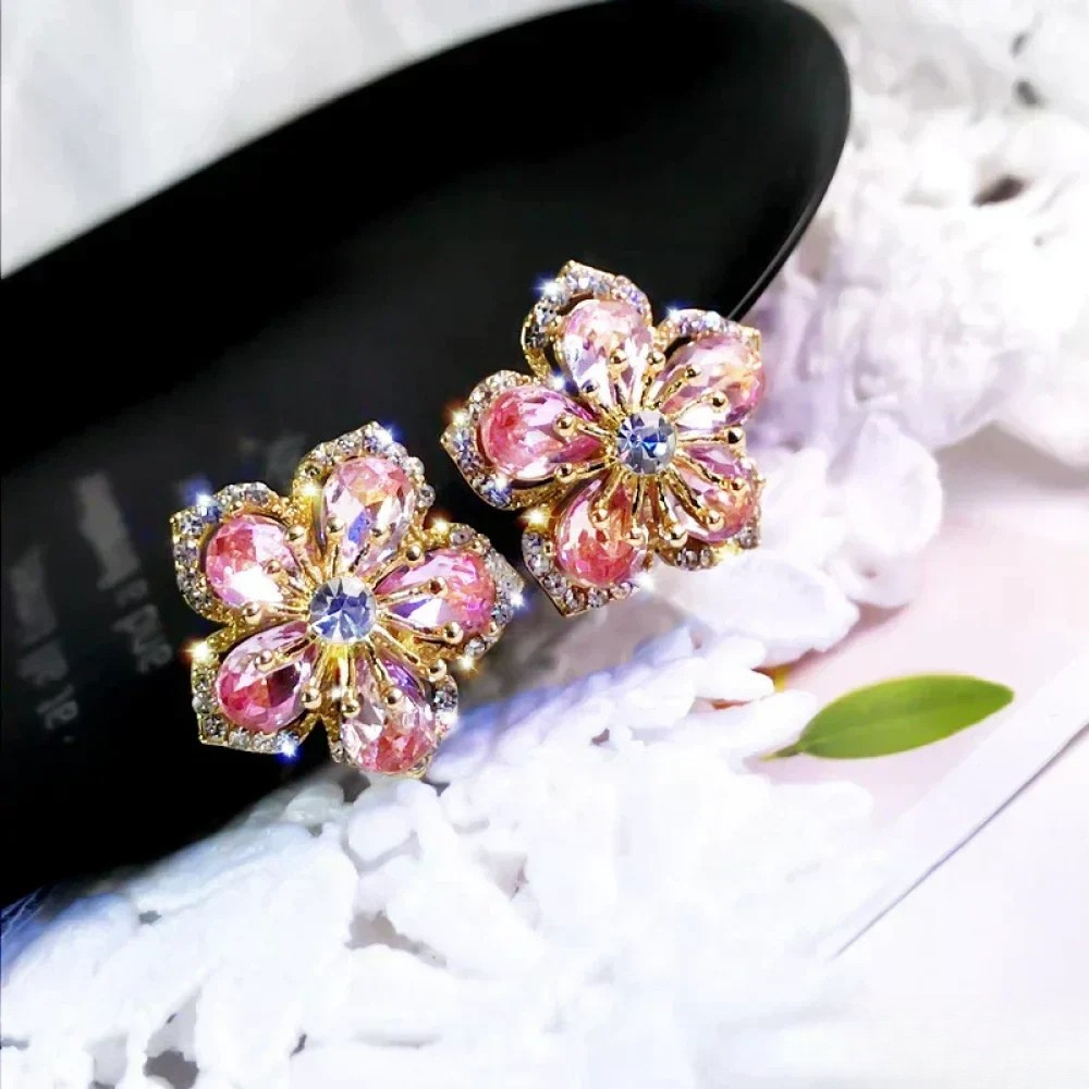 Pendientes de plata de ley con zirconitas de colores
