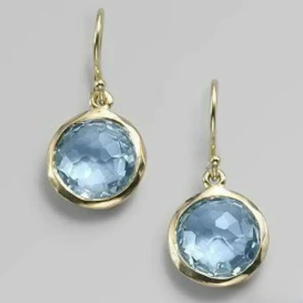 Pendientes Retro Azules con Inserto