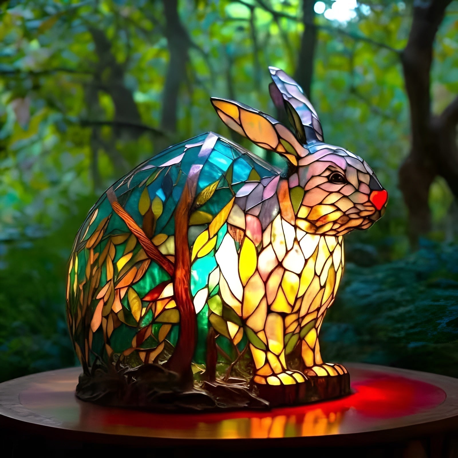 Pinpin – Lámpara de conejo de vidrio colorido mágico