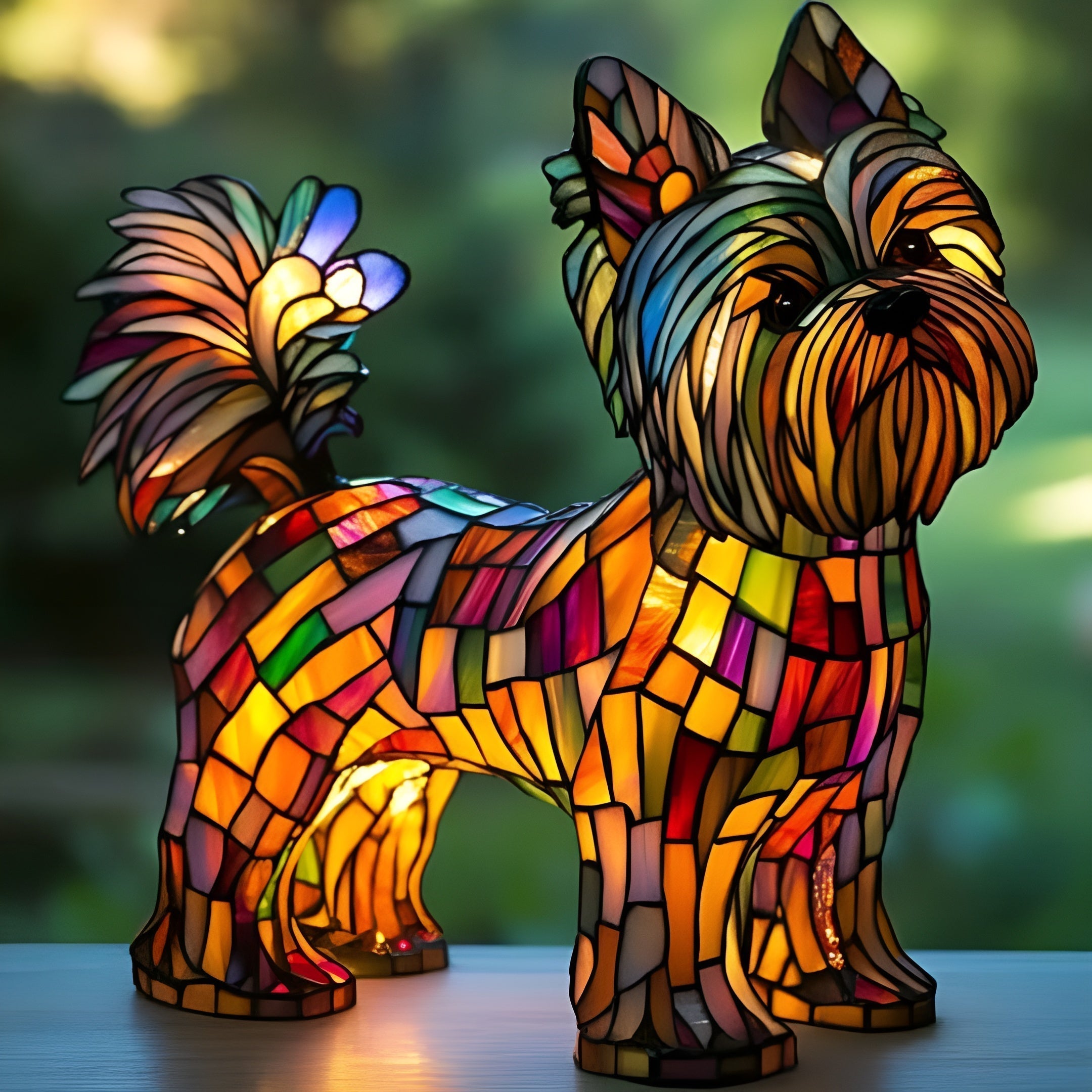 Plume – Lámpara mágica para perros de vidrio colorido