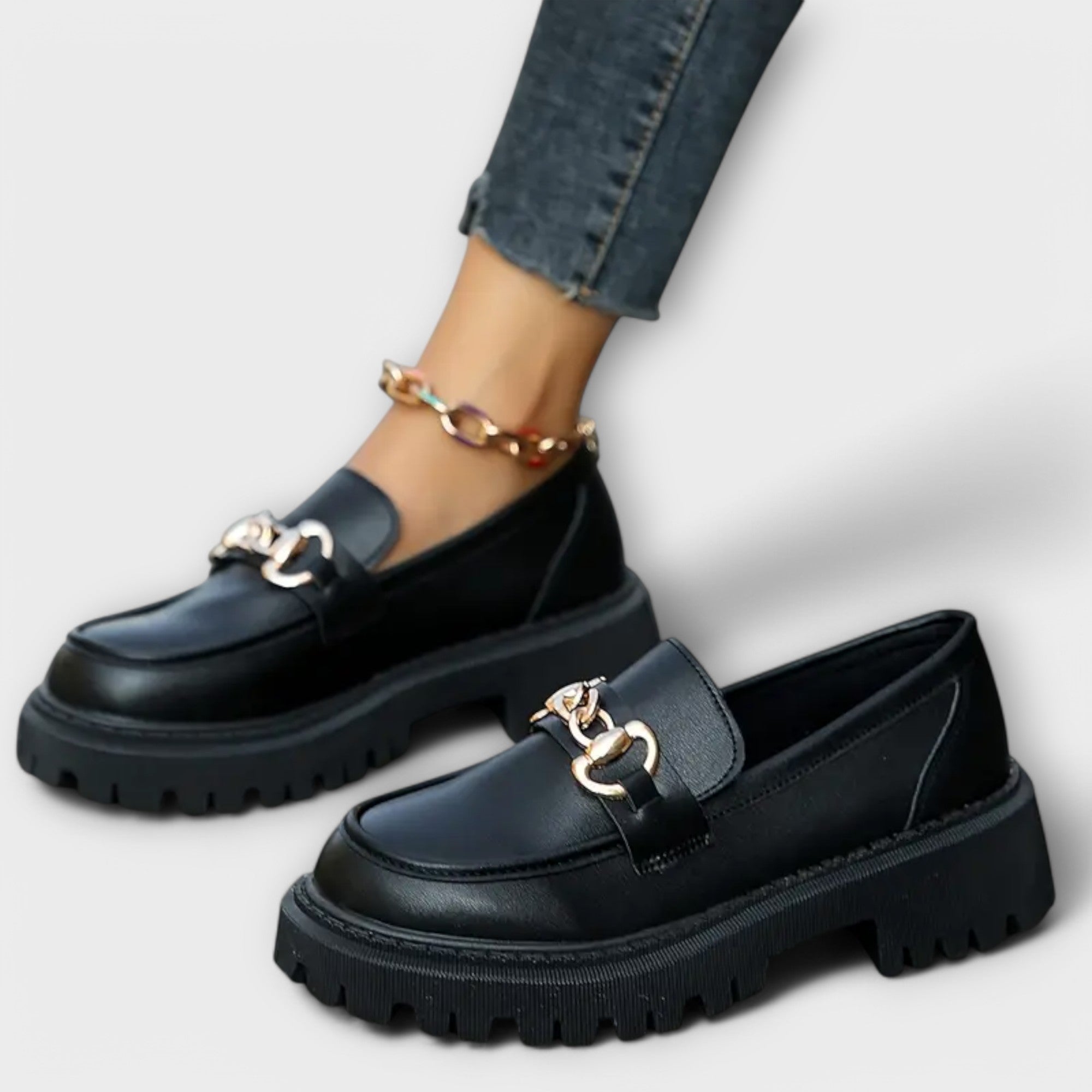 Mocasines de Plataforma para Dama con Hebilla