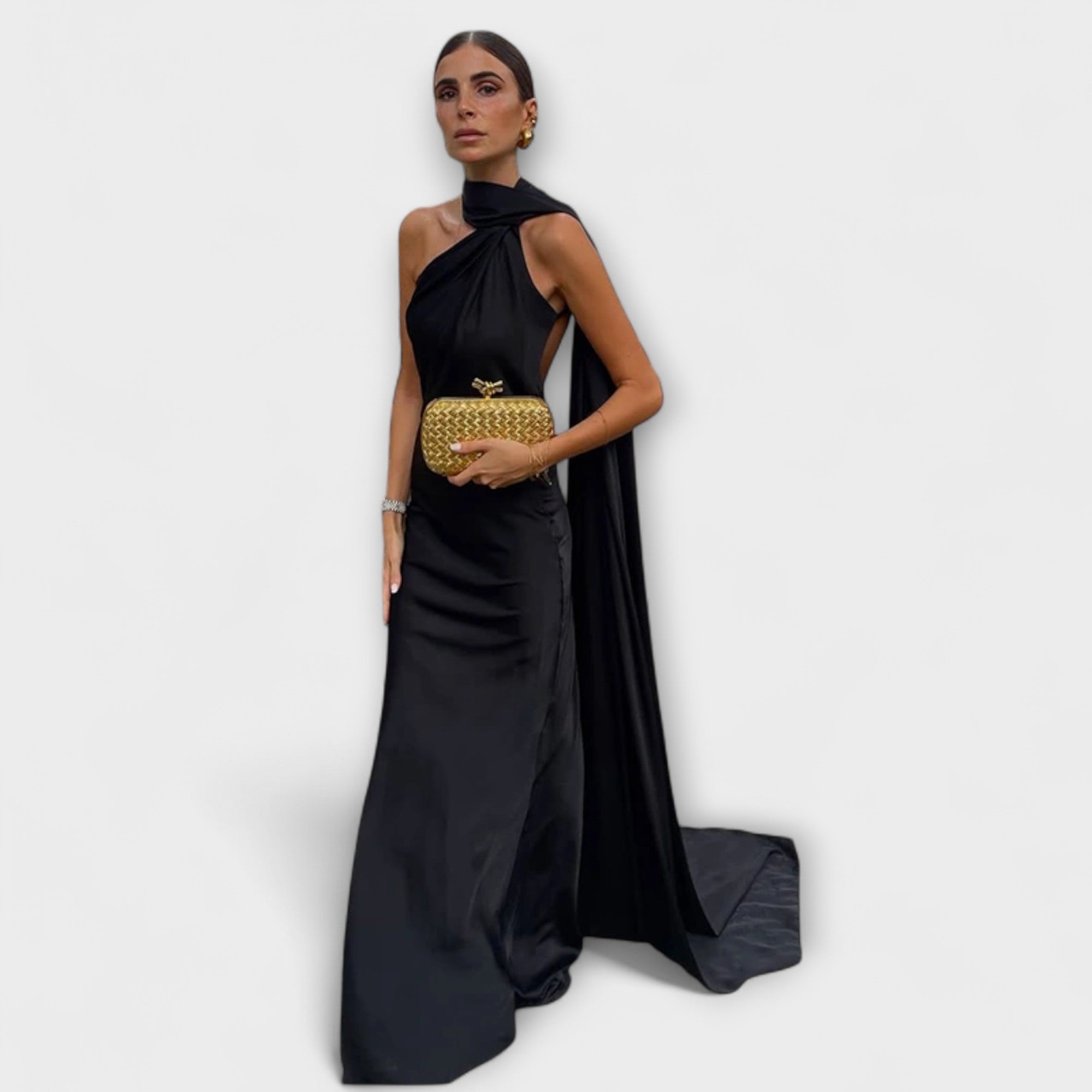 Elegante Maxivestido Halter sin Hombros