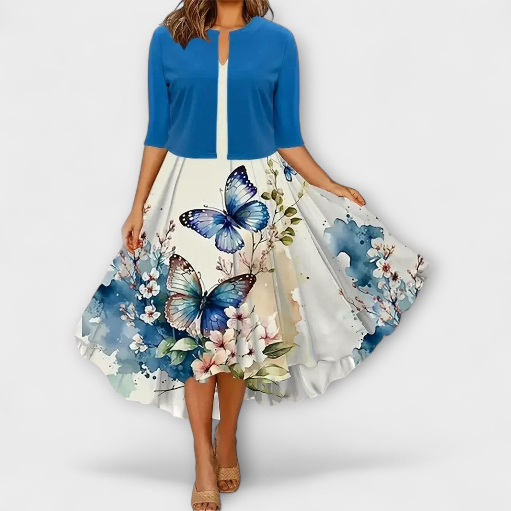 Vestido Midi para Damas con Blazer