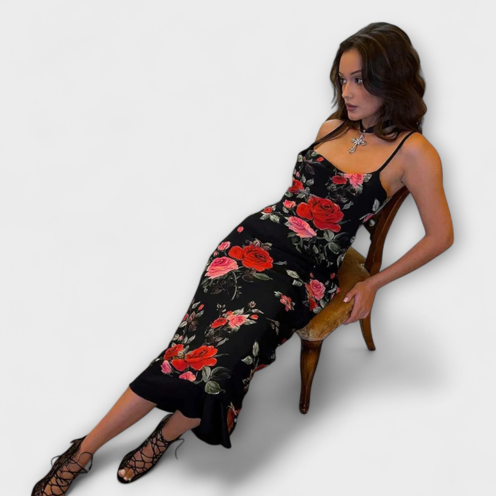 Vestido Bodycon de Tirantes de Espagueti con Estampado de Flores
