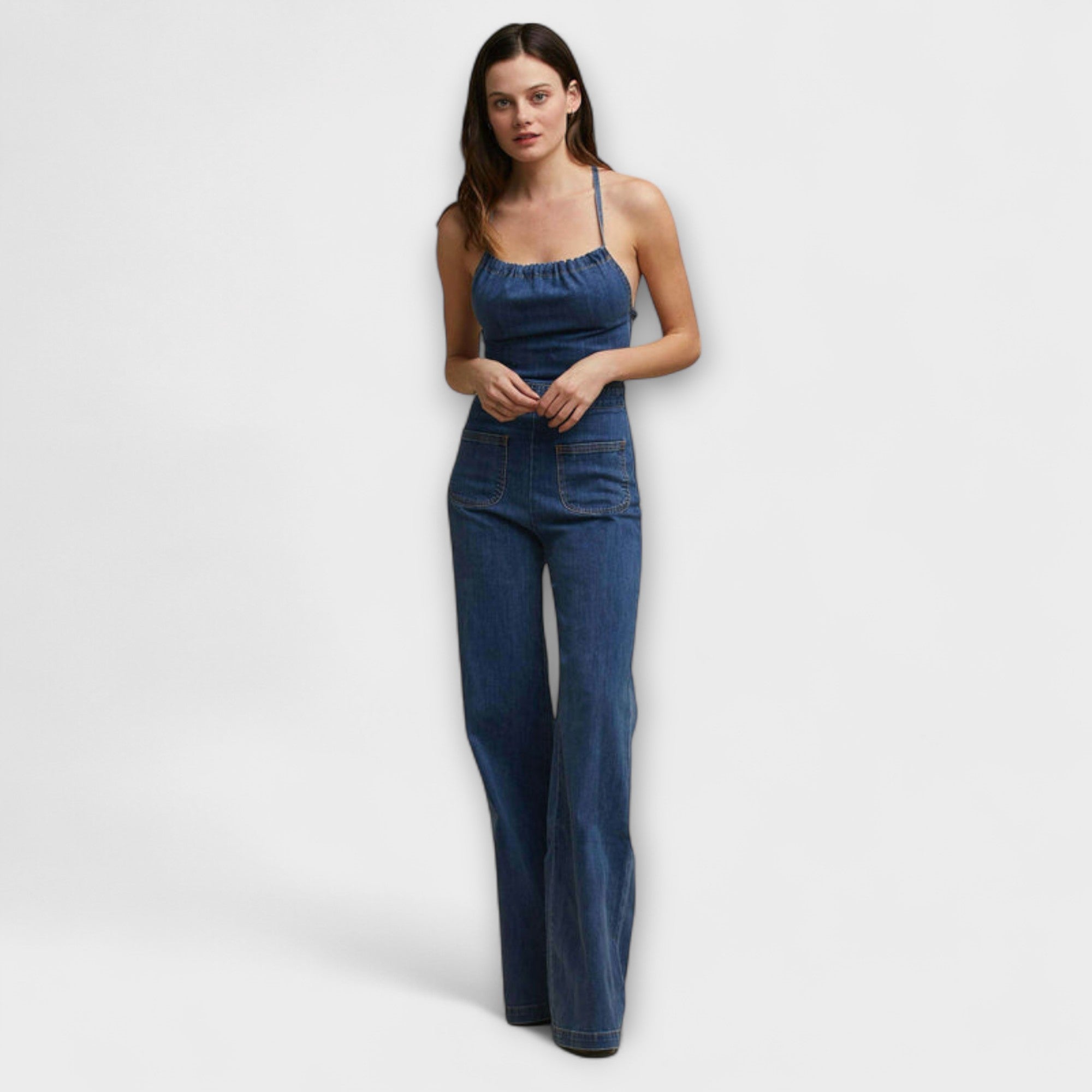 Julie - Mono de Denim con detalle de cinta