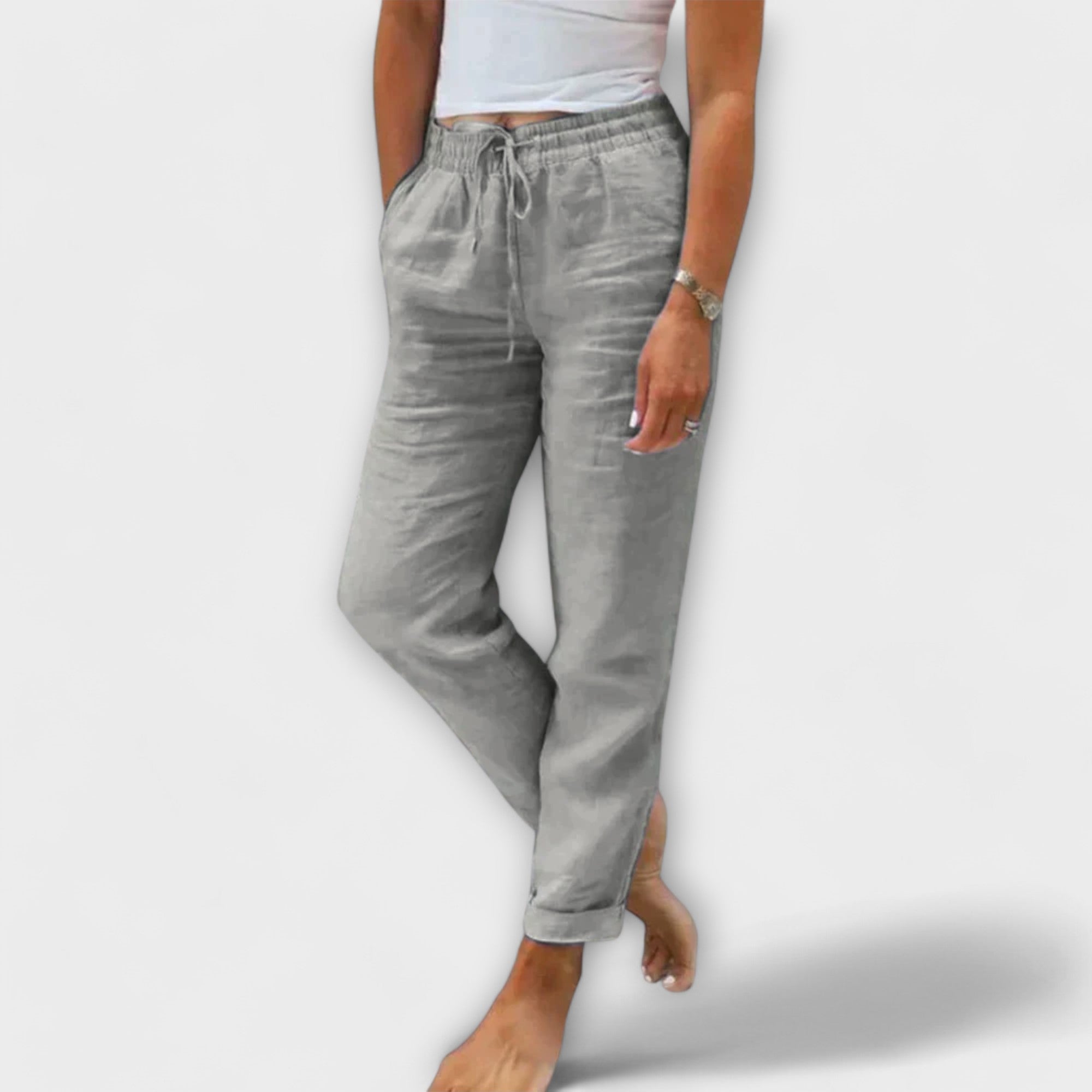 Stacy - Pantalones de lino ligeros