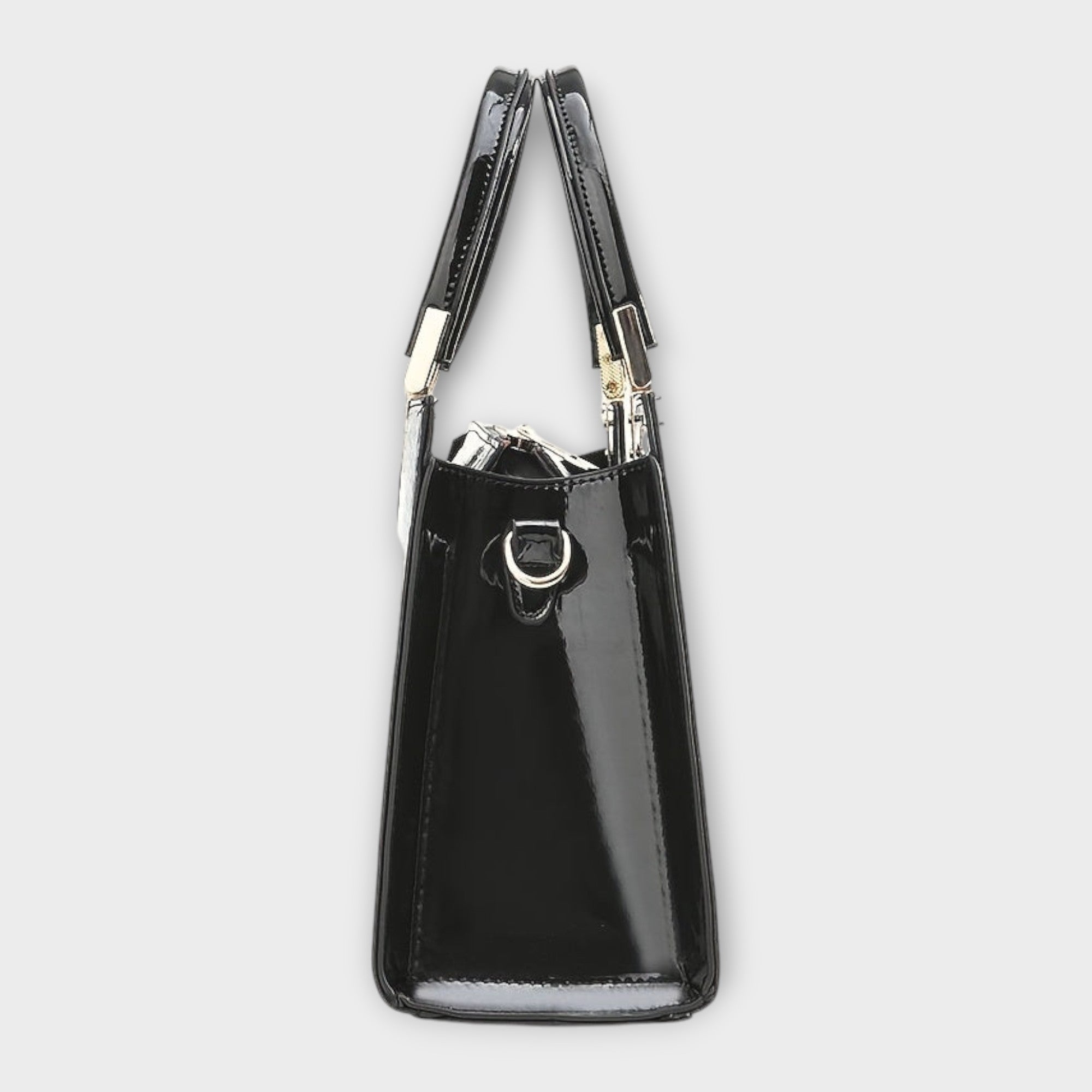 Bolso de mano con estampado de cocodrilo brillante